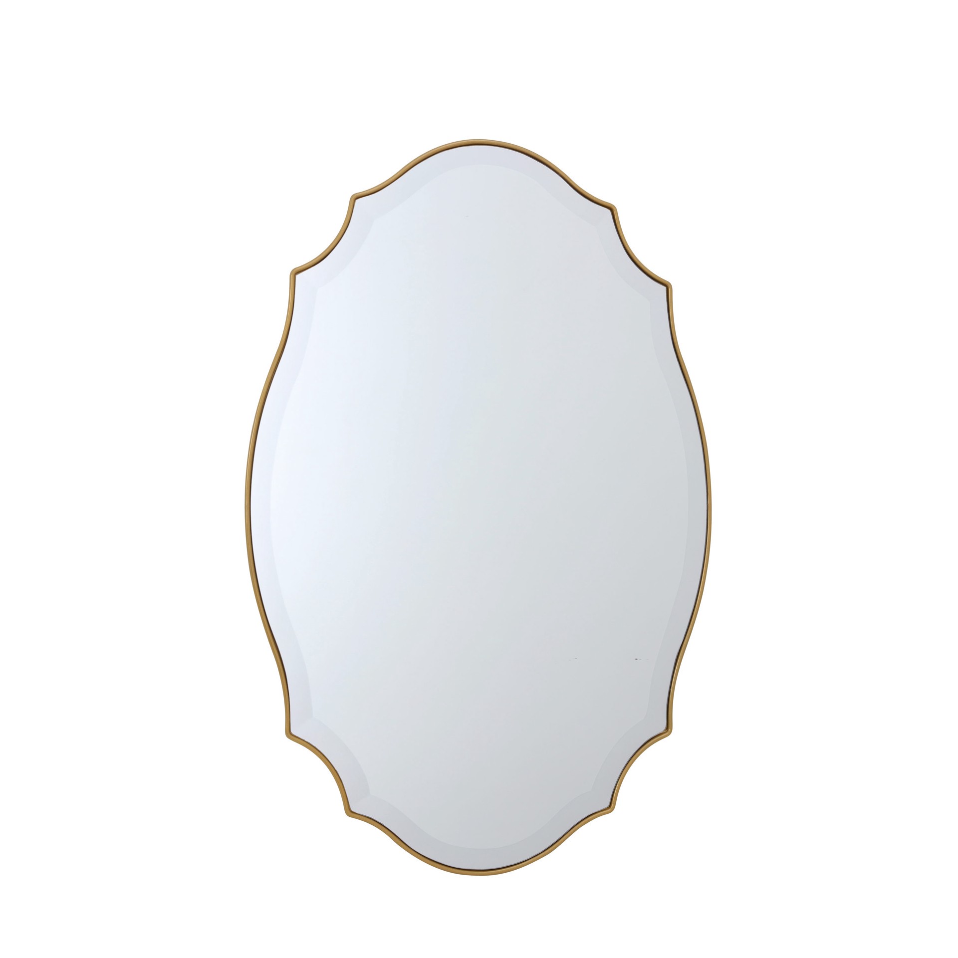 slide 3 of 6, allen + roth 22-in W x 34.0-in H Oval Gold Beveled Wall Mirror, 1 ct