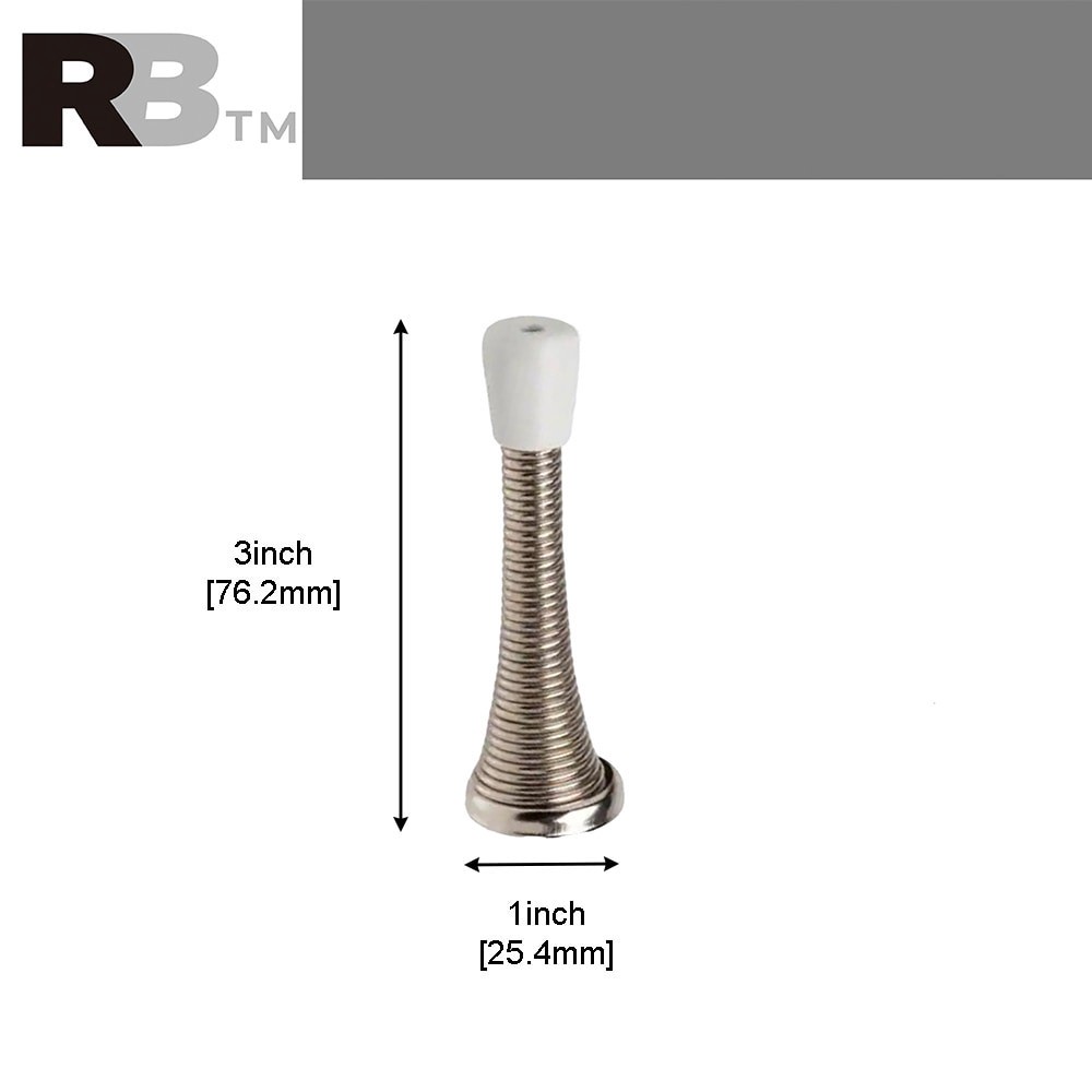 slide 3 of 6, RELIABILT 3-in Chrome Spring Door Stop, 1 ct