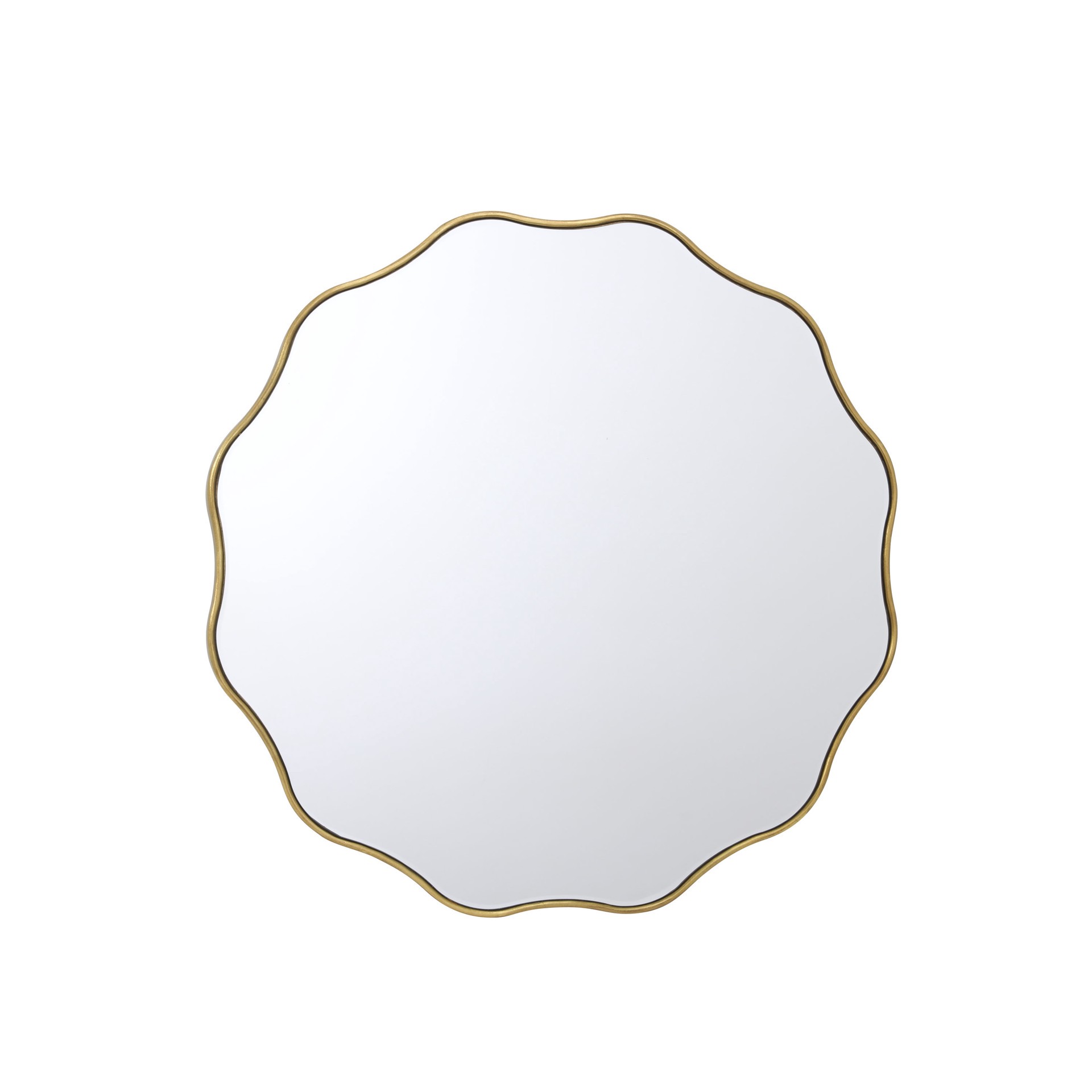 slide 3 of 6, allen + roth 30-in W x 30.0-in H Round Gold Beveled Wall Mirror, 1 ct