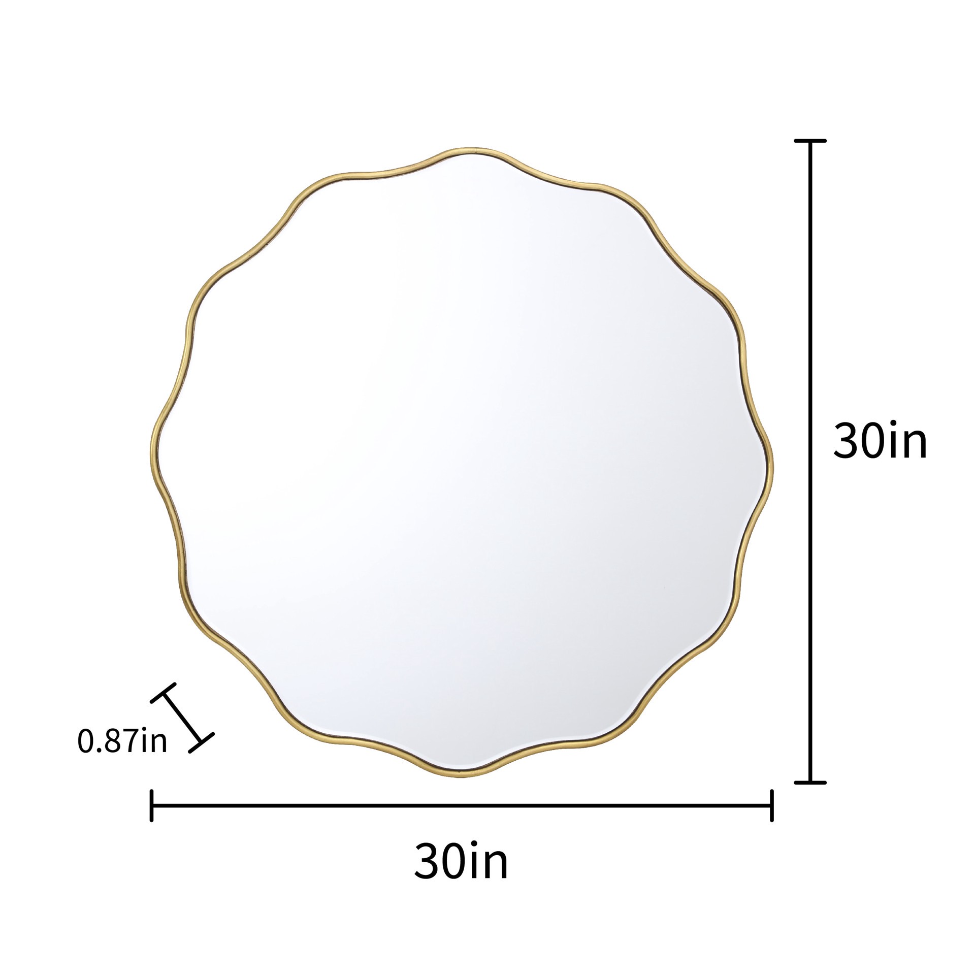 slide 5 of 6, allen + roth 30-in W x 30.0-in H Round Gold Beveled Wall Mirror, 1 ct