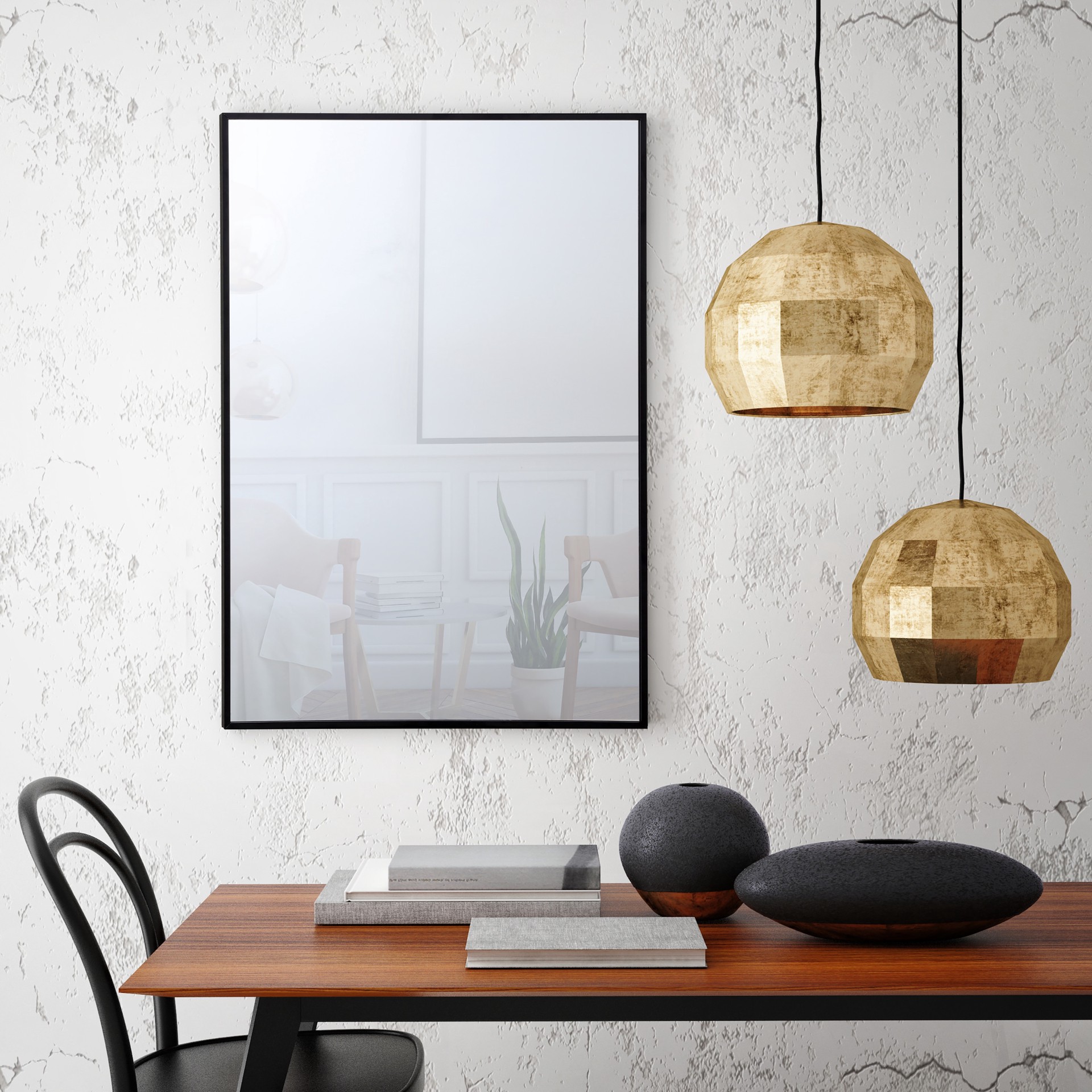 slide 6 of 6, Origin 21 22-in W x 31-in H Black Framed Wall Mirror, 1 ct