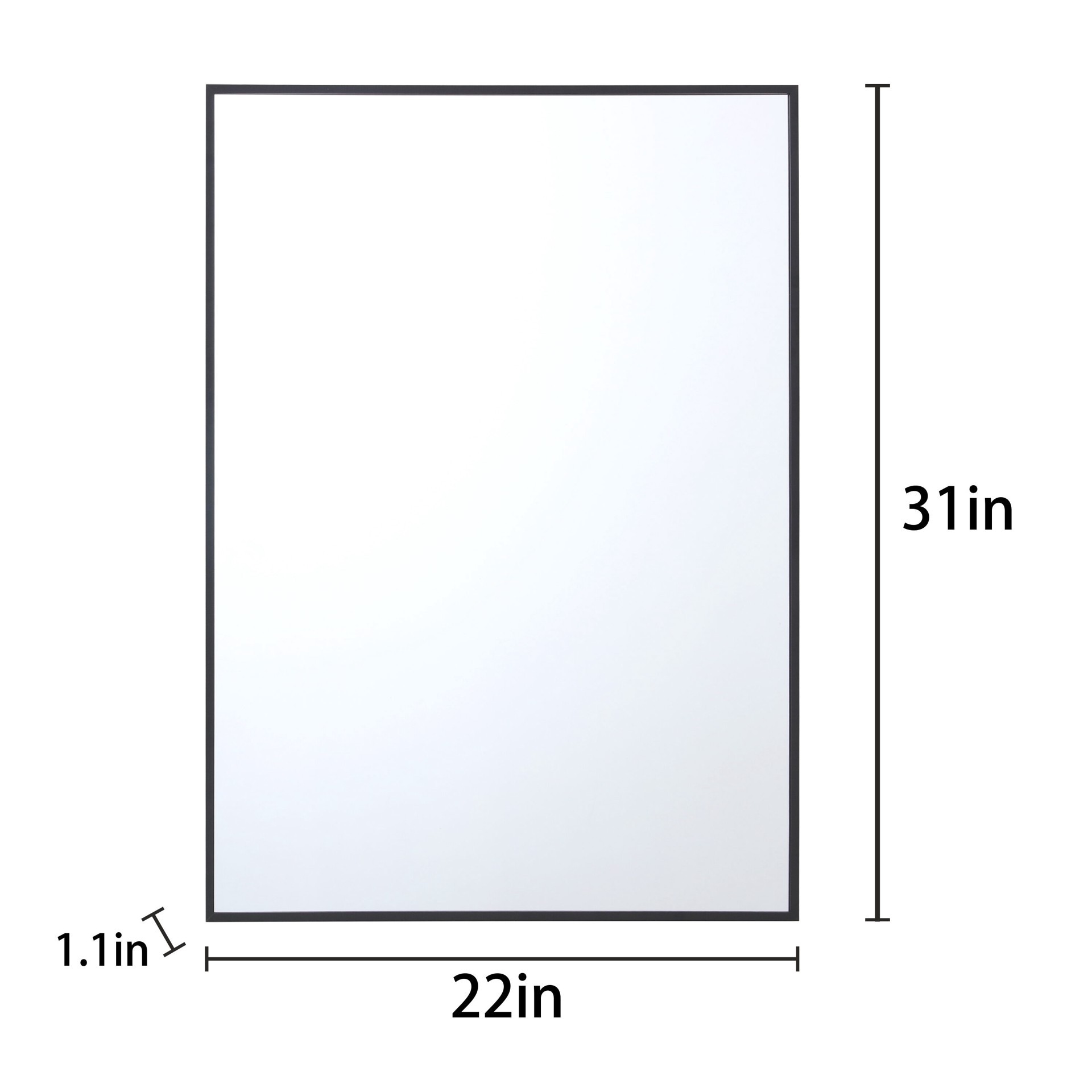 slide 3 of 6, Origin 21 22-in W x 31-in H Black Framed Wall Mirror, 1 ct