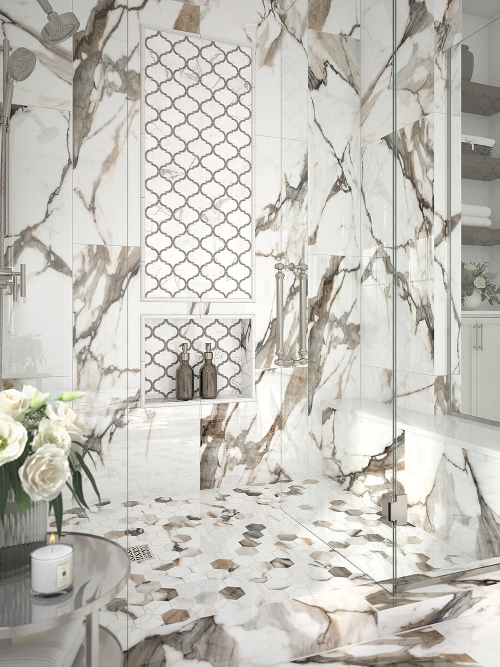 slide 2 of 6, Origin 21 Calacatta Aurous Polished 24-in x 48-in Polished Porcelain Floor and Wall Tile ( 7.75-sq ft Piece ), 1 ct