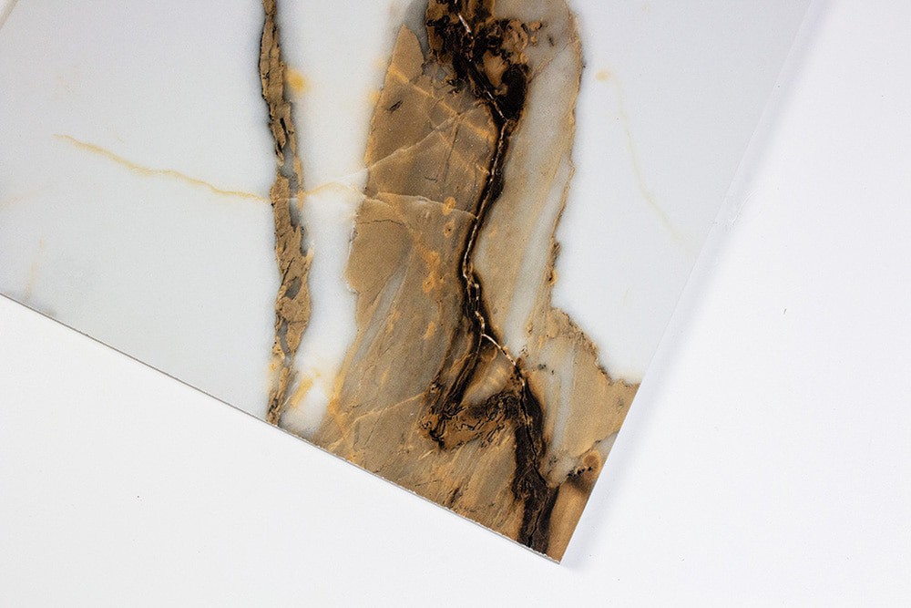 slide 3 of 6, Origin 21 Calacatta Aurous Polished 24-in x 48-in Polished Porcelain Floor and Wall Tile ( 7.75-sq ft Piece ), 1 ct