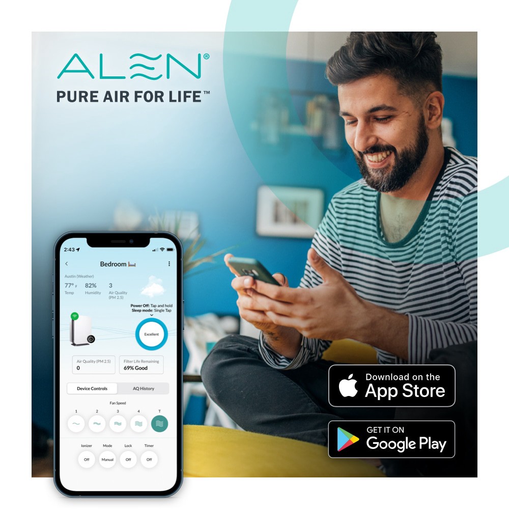 slide 6 of 6, Alen BreatheSmart 45i Pure 4 -Speed Ionic White HEPA Air Purifier ENERGY STAR Certified (Covers: 1600-sq ft ), 1 ct