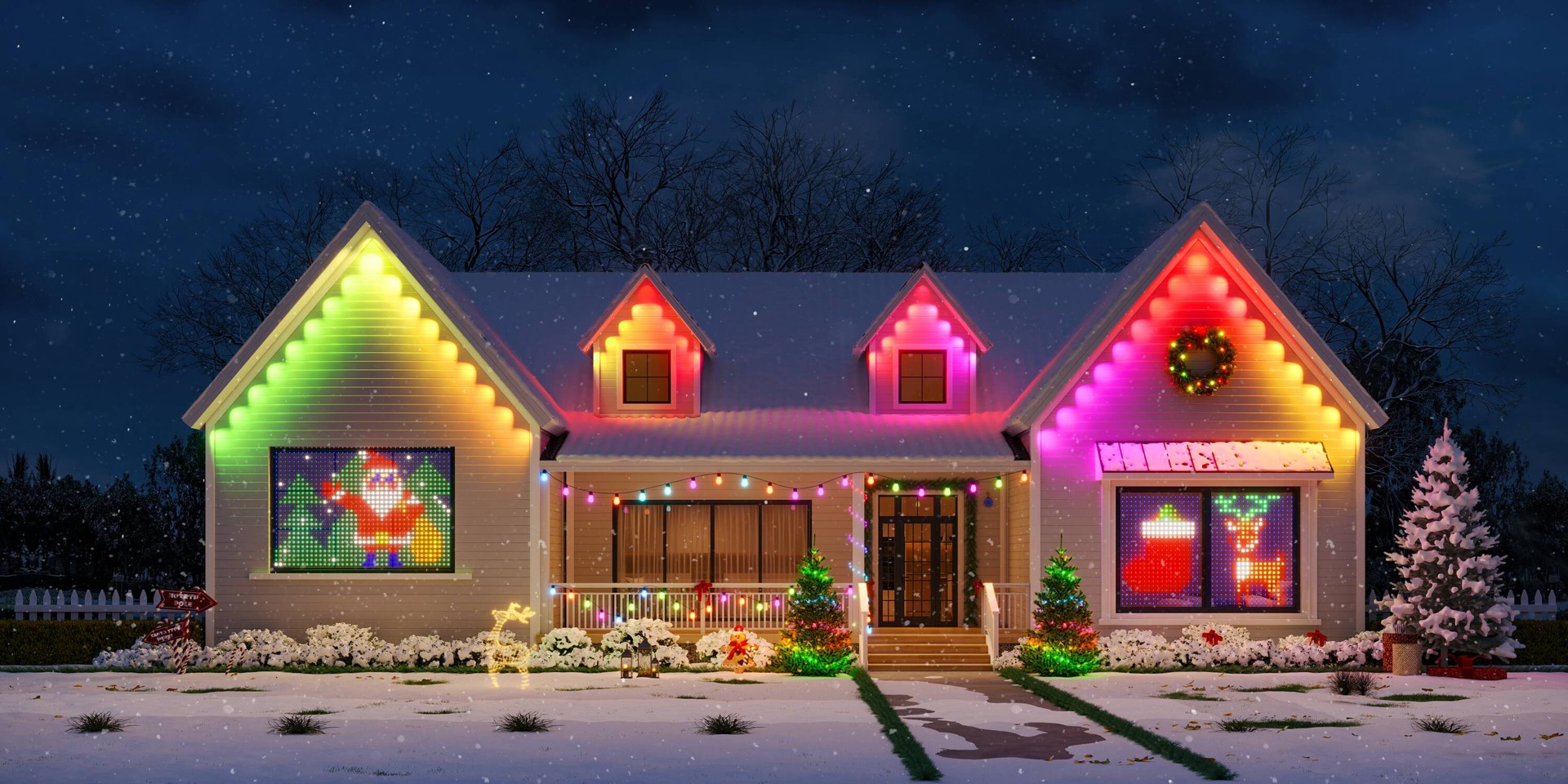 slide 4 of 6, Govee 48-ft Plug-in Multicolor Indoor/Outdoor String Light with 15 Color changing -Light LED Edison Bulbs Bluetooth Compatibility Wi-Fi Compatibility, 1 ct