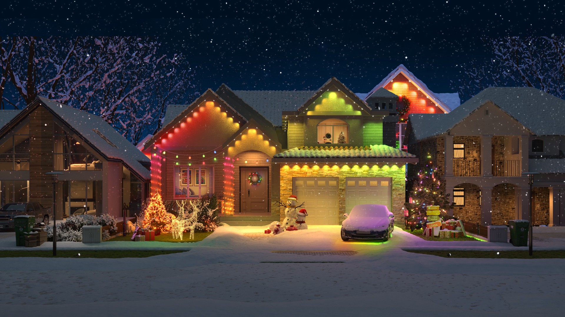 slide 5 of 6, Govee 48-ft Plug-in Multicolor Indoor/Outdoor String Light with 15 Color changing -Light LED Edison Bulbs Bluetooth Compatibility Wi-Fi Compatibility, 1 ct