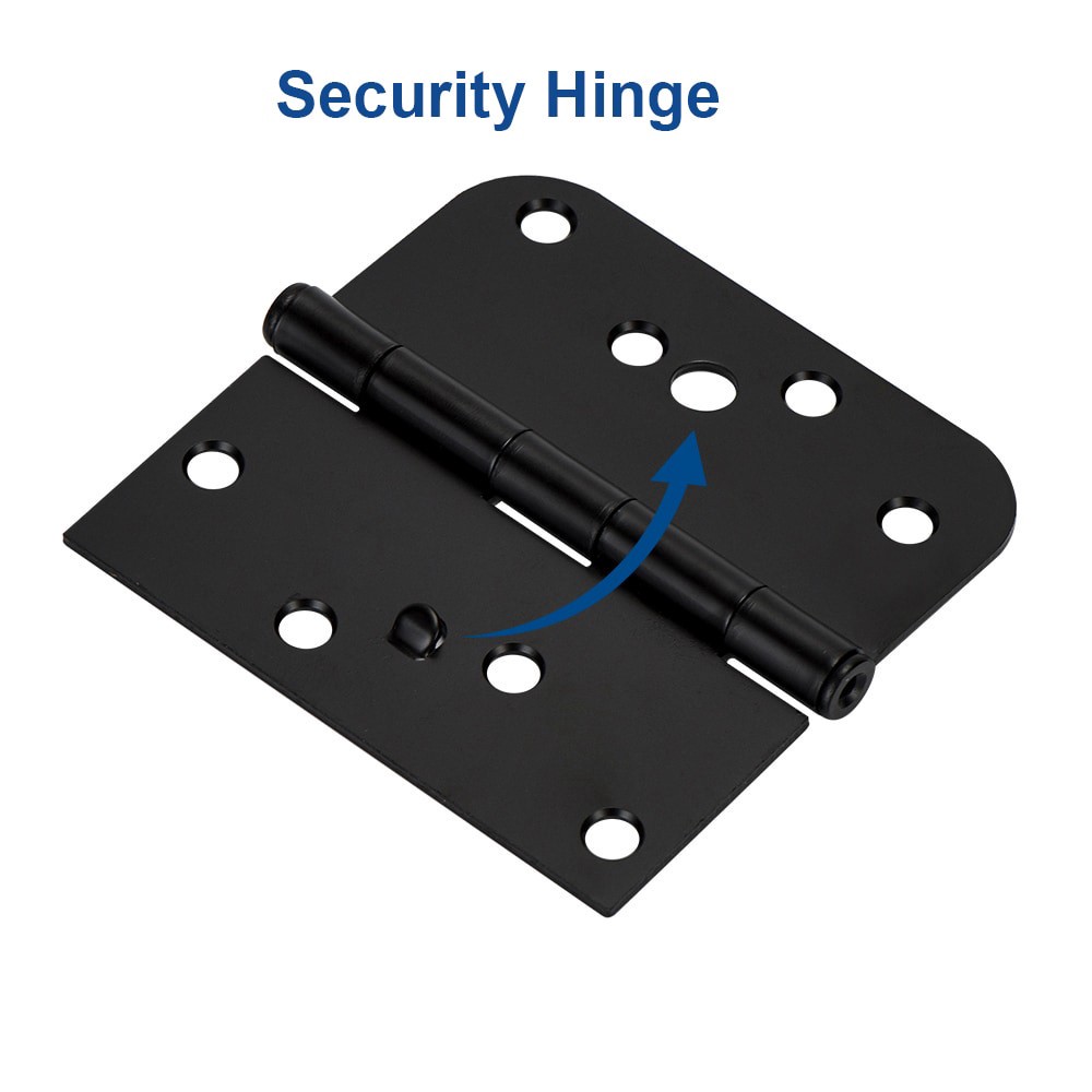 slide 2 of 6, RELIABILT Silent 4-in H x 5/8-in Radius Matte Black Mortise Interior Door Hinge, 1 ct