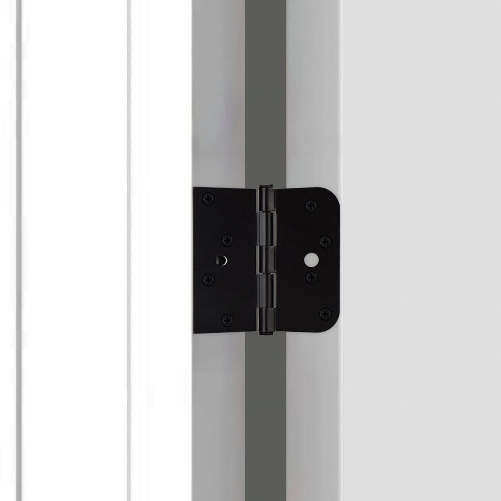 slide 4 of 6, RELIABILT Silent 4-in H x 5/8-in Radius Matte Black Mortise Interior Door Hinge, 1 ct
