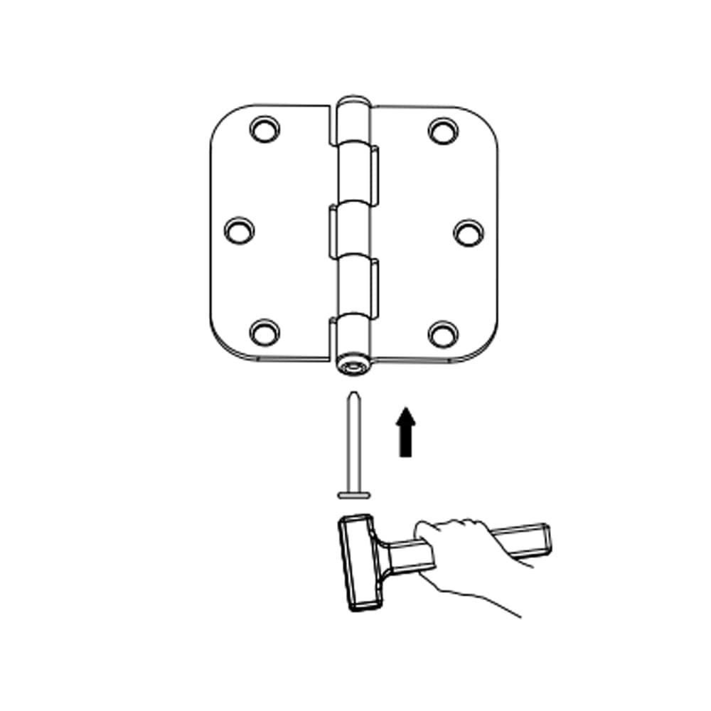 slide 6 of 6, RELIABILT Silent 3-1/2-in H x 5/8-in Radius Chrome Mortise Interior Door Hinge 3 -Pack, 1 ct