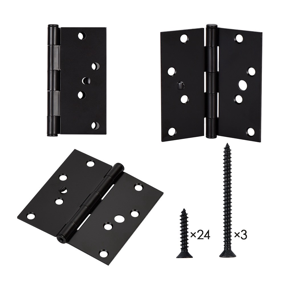 slide 3 of 6, RELIABILT Silent 4-in H Square Matte Black Security Interior Door Hinge 3 -Pack, 1 ct