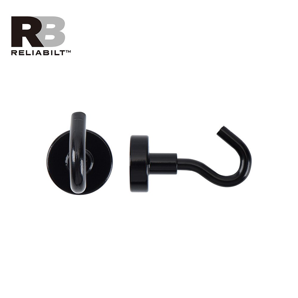 slide 4 of 5, RELIABILT Rare Earth Neodymium 5 -Pack Black Magnetic Storage/Utility hook ( 1.5-lb Capacity), 1 ct