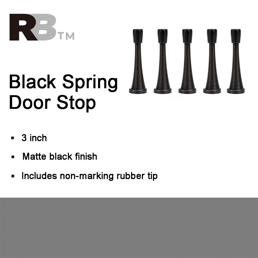 slide 2 of 6, RELIABILT 3-in Black Spring Door Stop 5 -Pack, 1 ct