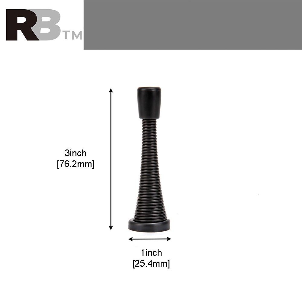 slide 3 of 6, RELIABILT 3-in Black Spring Door Stop 5 -Pack, 1 ct