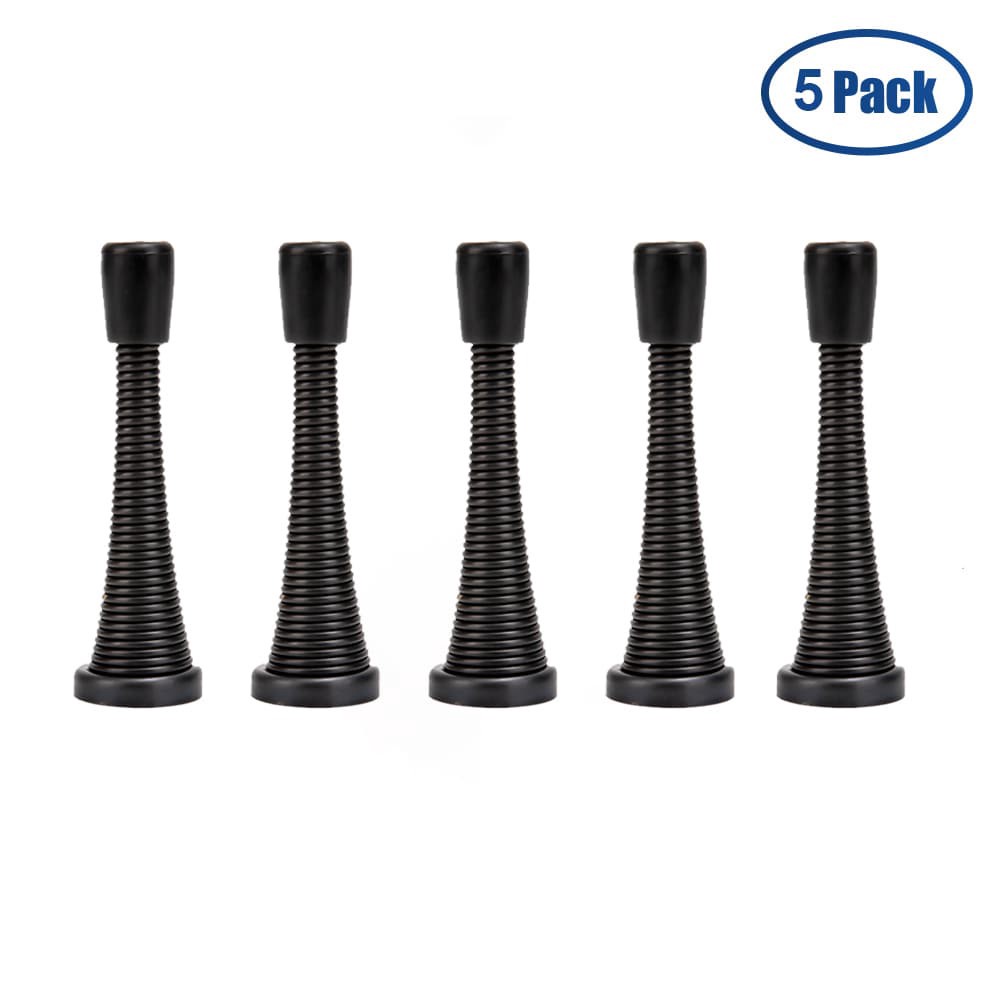slide 1 of 6, RELIABILT 3-in Black Spring Door Stop 5 -Pack, 1 ct