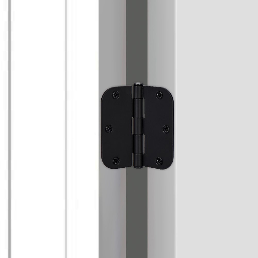 slide 4 of 6, RELIABILT 3-1/2-in H x 5/8-in Radius Matte black Mortise Interior Door Hinge 12 -Pack, 1 ct