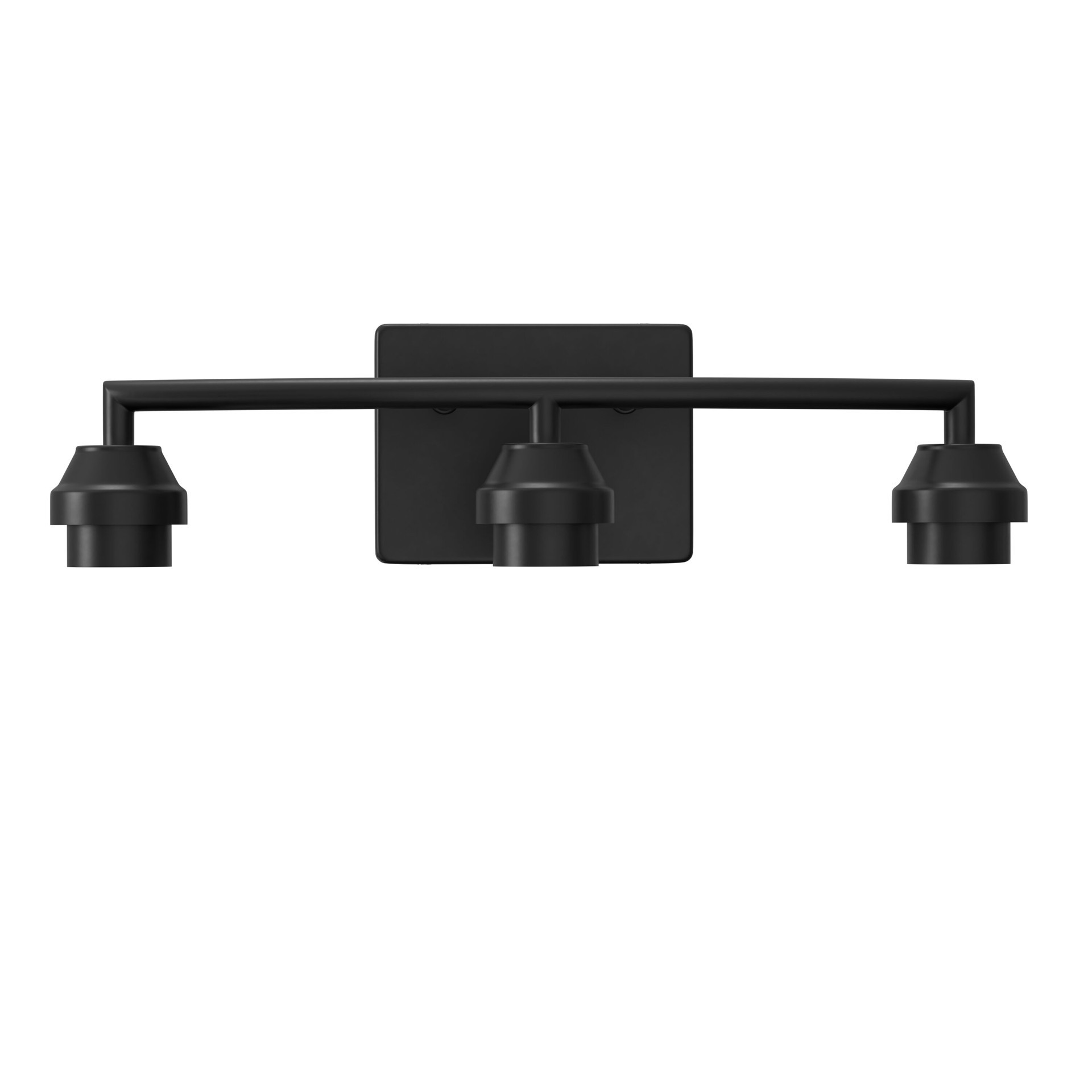 slide 4 of 6, Style Selections Mix and Match 18.63-in 3 -Light Matte Black Transitional Vanity light fitter, 1 ct