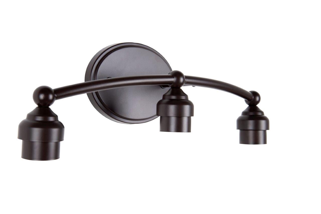 slide 6 of 6, Style Selections Mix and Match 20-in 3 -Light Bronze Transitional Vanity light fitter, 1 ct