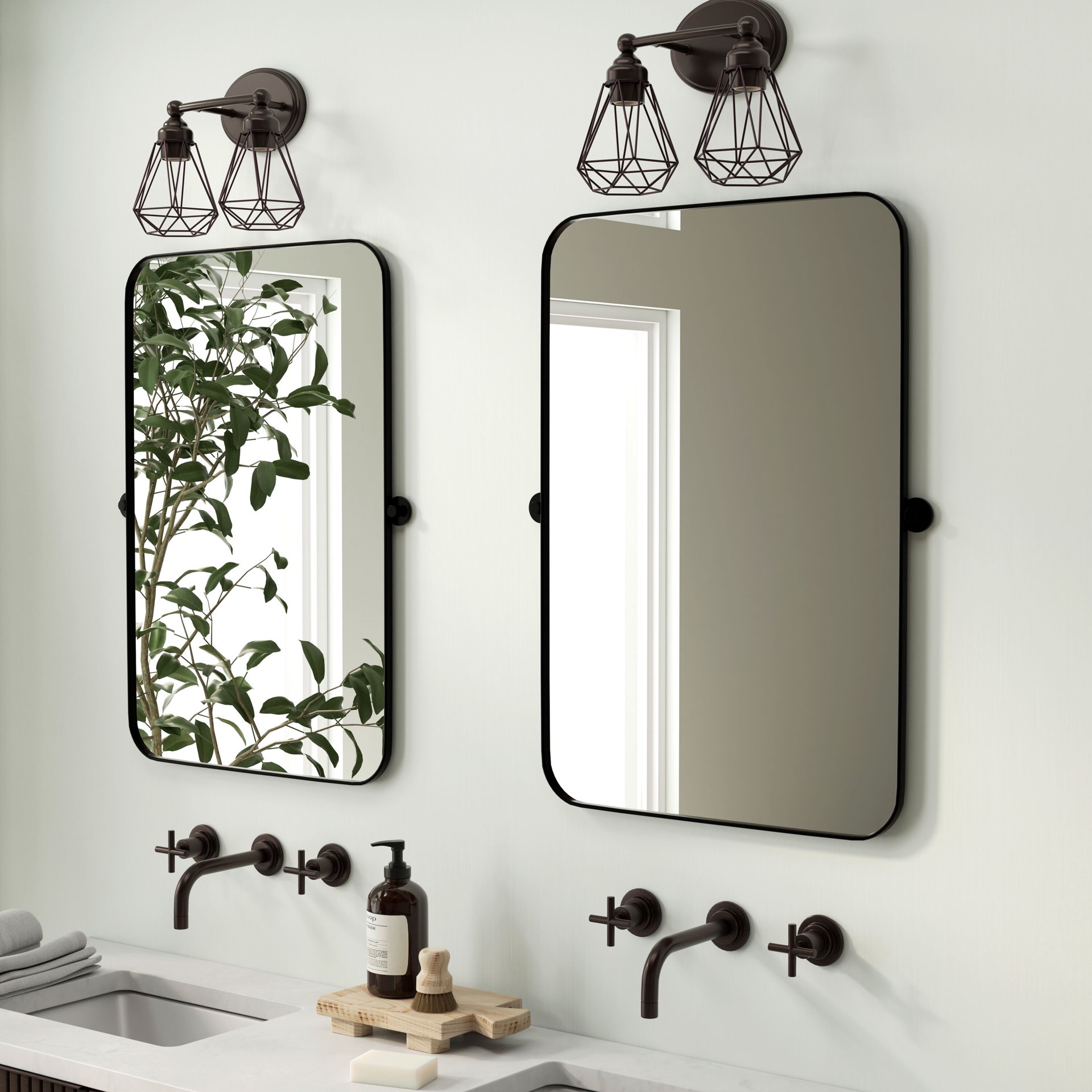 slide 6 of 6, Style Selections Mix and Match 10.5-in 2 Light Matte Bronze Transitional Bathroom Vanity light fitter, 1 ct