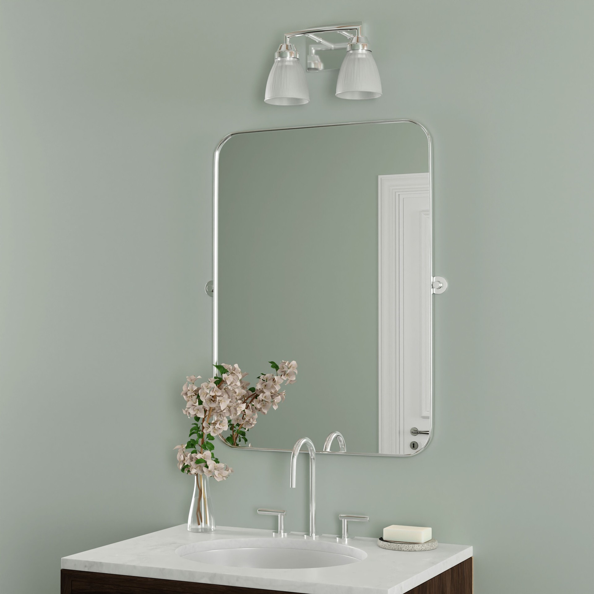 slide 5 of 6, Style Selections Mix and Match 10.62-in 2 Light Polished Chrome Transitional Bathroom Vanity light fitter, 1 ct