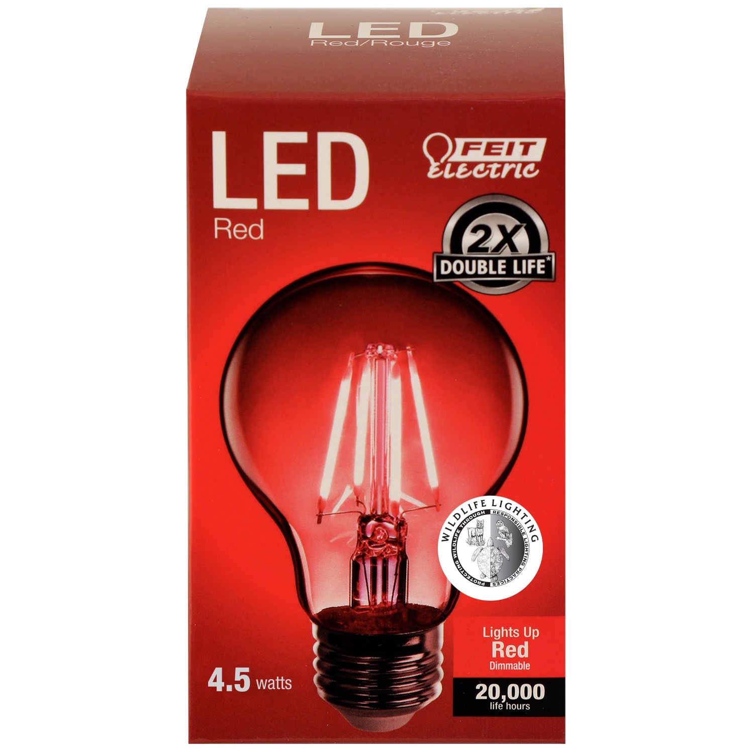 slide 4 of 6, Feit Electric A19 Red Medium base (E-26) LED Decorative Light Bulb, 1 ct