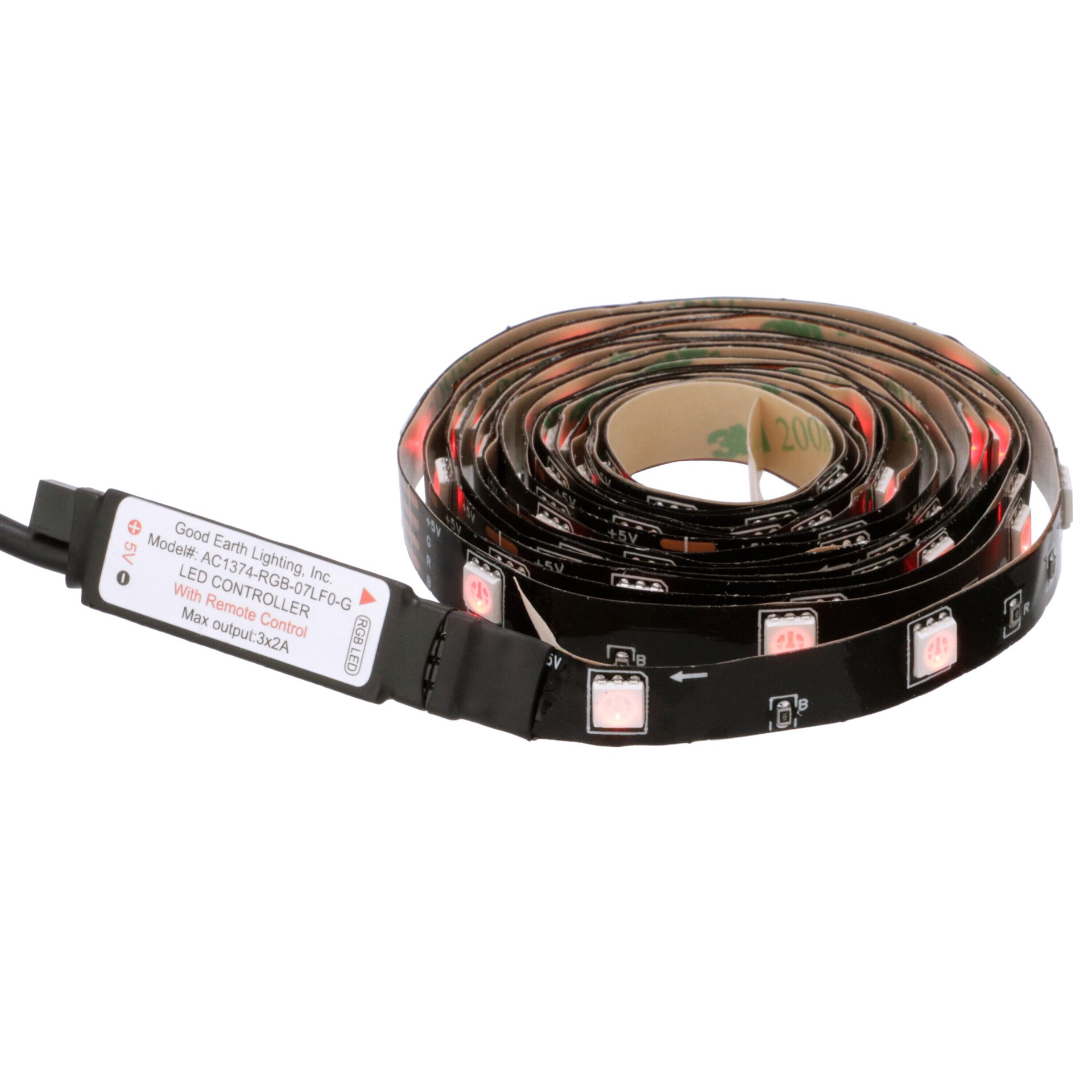 slide 4 of 6, Good Earth Lighting RGB 84-in Usb Plug-in LED Under Cabinet Tape Light with Remote, 1 ct
