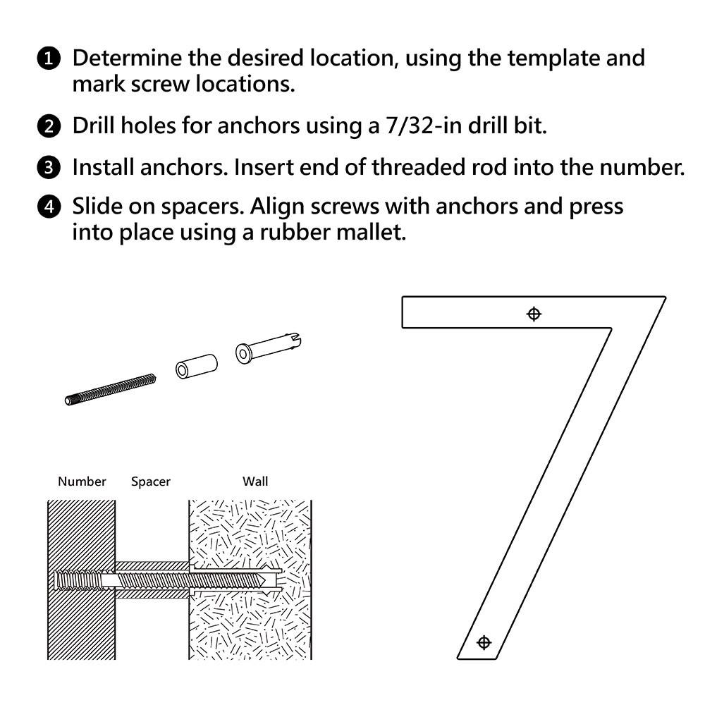 slide 3 of 6, Origin 21 Urbana Park 4-in Black Number 7, 1 ct
