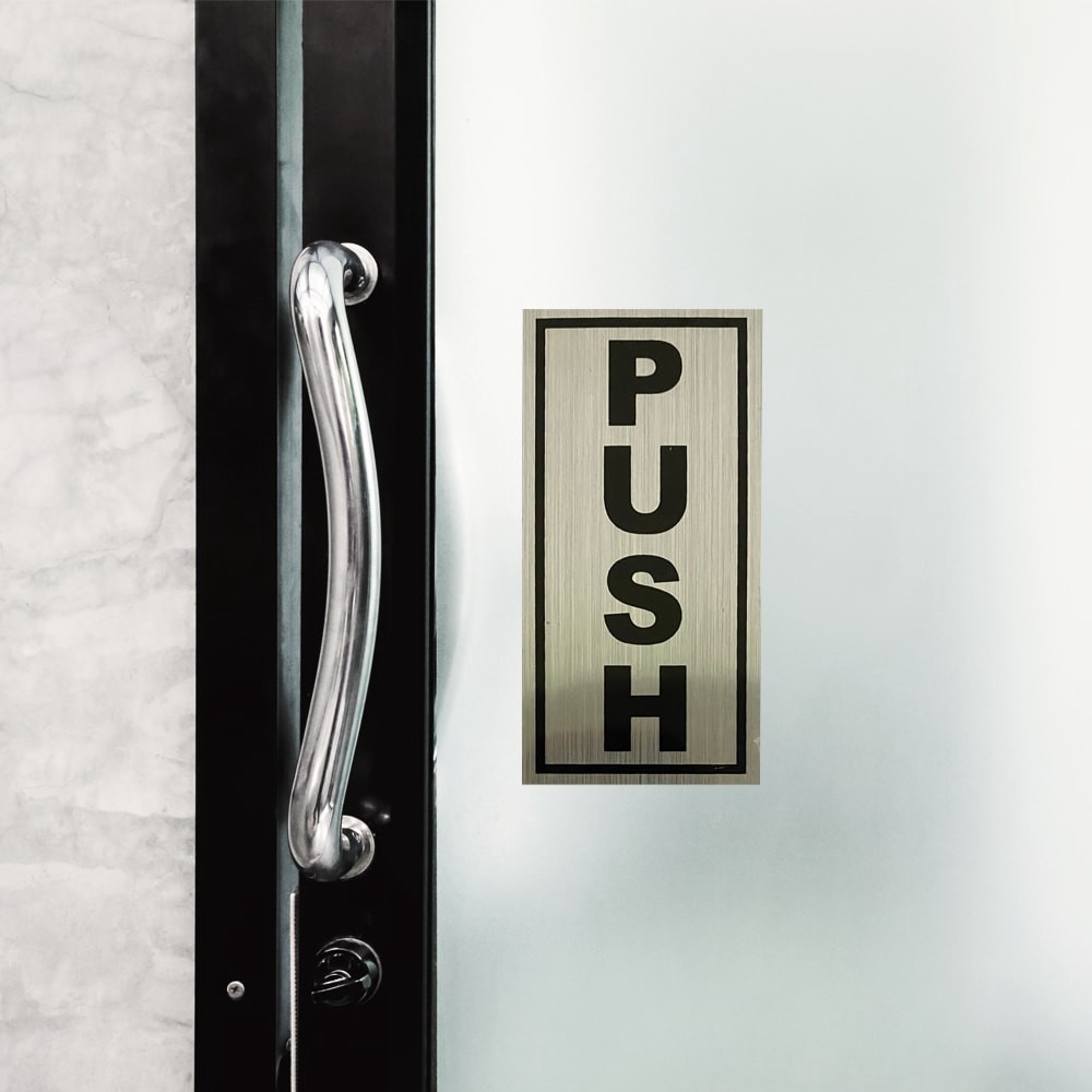 slide 2 of 6, RELIABILT Push 2-in x 8-in Plastic Information display Sign, 1 ct