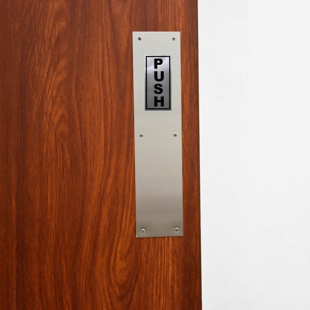 slide 3 of 6, RELIABILT Push 2-in x 8-in Plastic Information display Sign, 1 ct