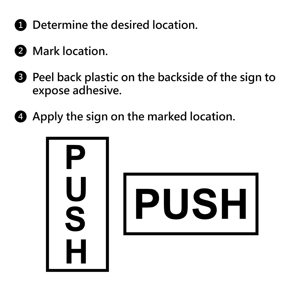 slide 5 of 6, RELIABILT Push 2-in x 8-in Plastic Information display Sign, 1 ct