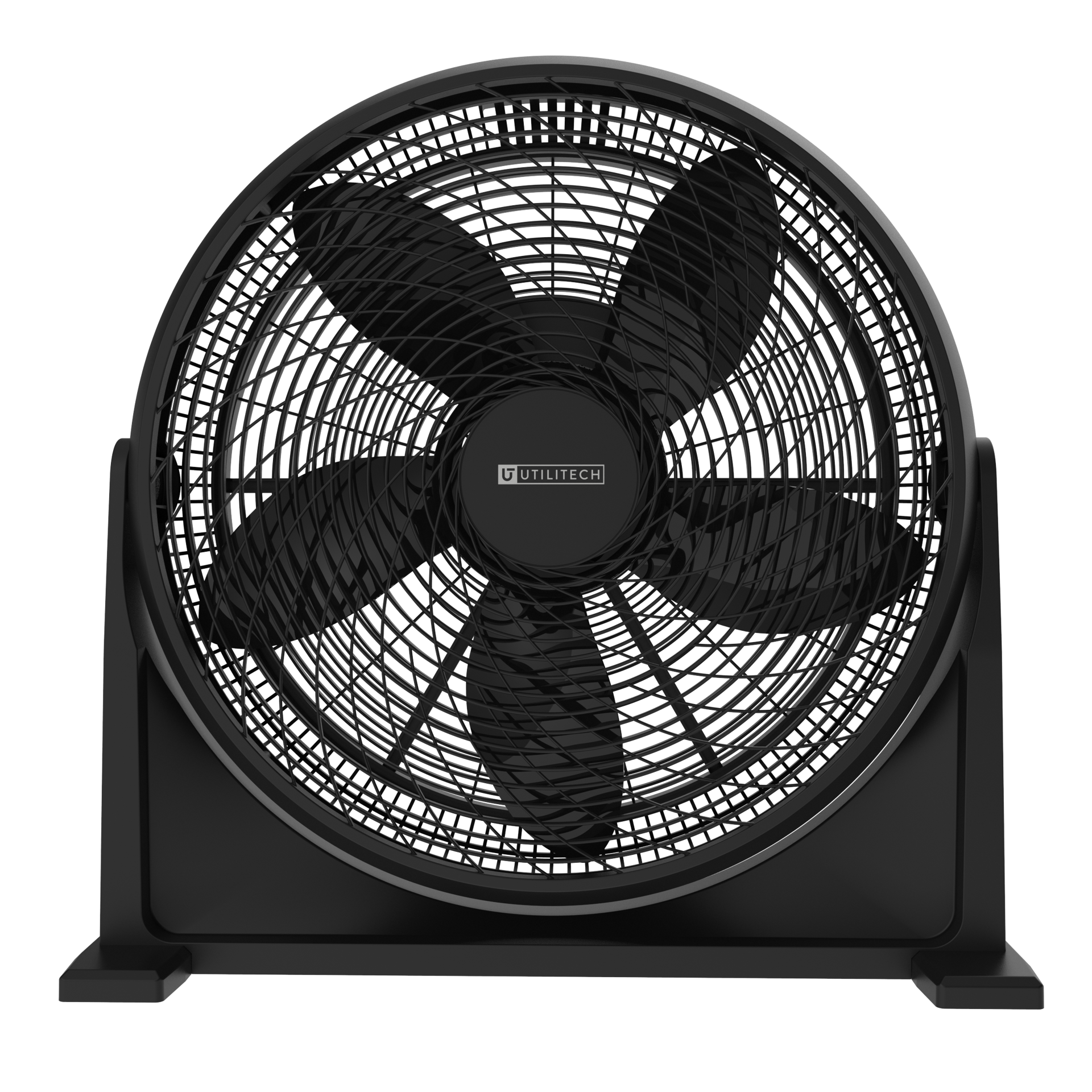 slide 1 of 6, Utilitech 20-in 120 -Volt 3 -Speed High Velocity Indoor Black Floor Fan, 1 ct