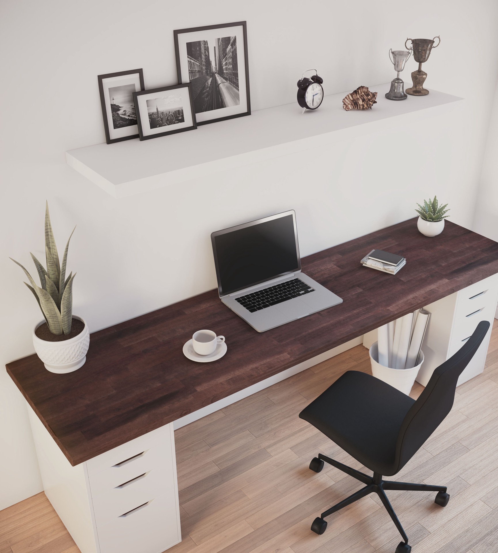 slide 4 of 6, allen + roth Natural grain 4-ft x 25-in x 1.5-in Espresso Stained Acacia Wood Butcher block Countertop, 1 ct