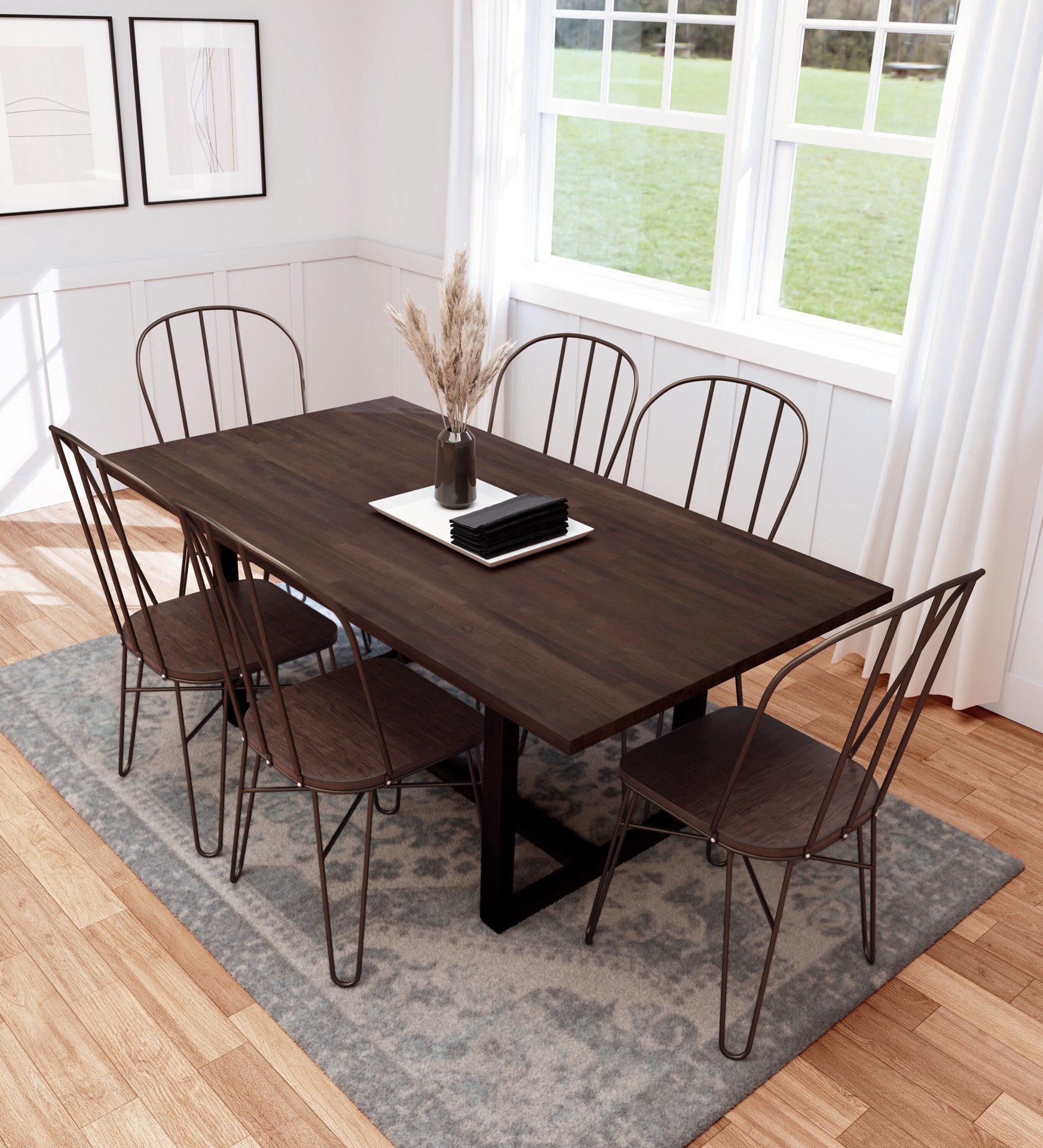 slide 6 of 6, allen + roth Natural grain 4-ft x 25-in x 1.5-in Espresso Stained Acacia Wood Butcher block Countertop, 1 ct