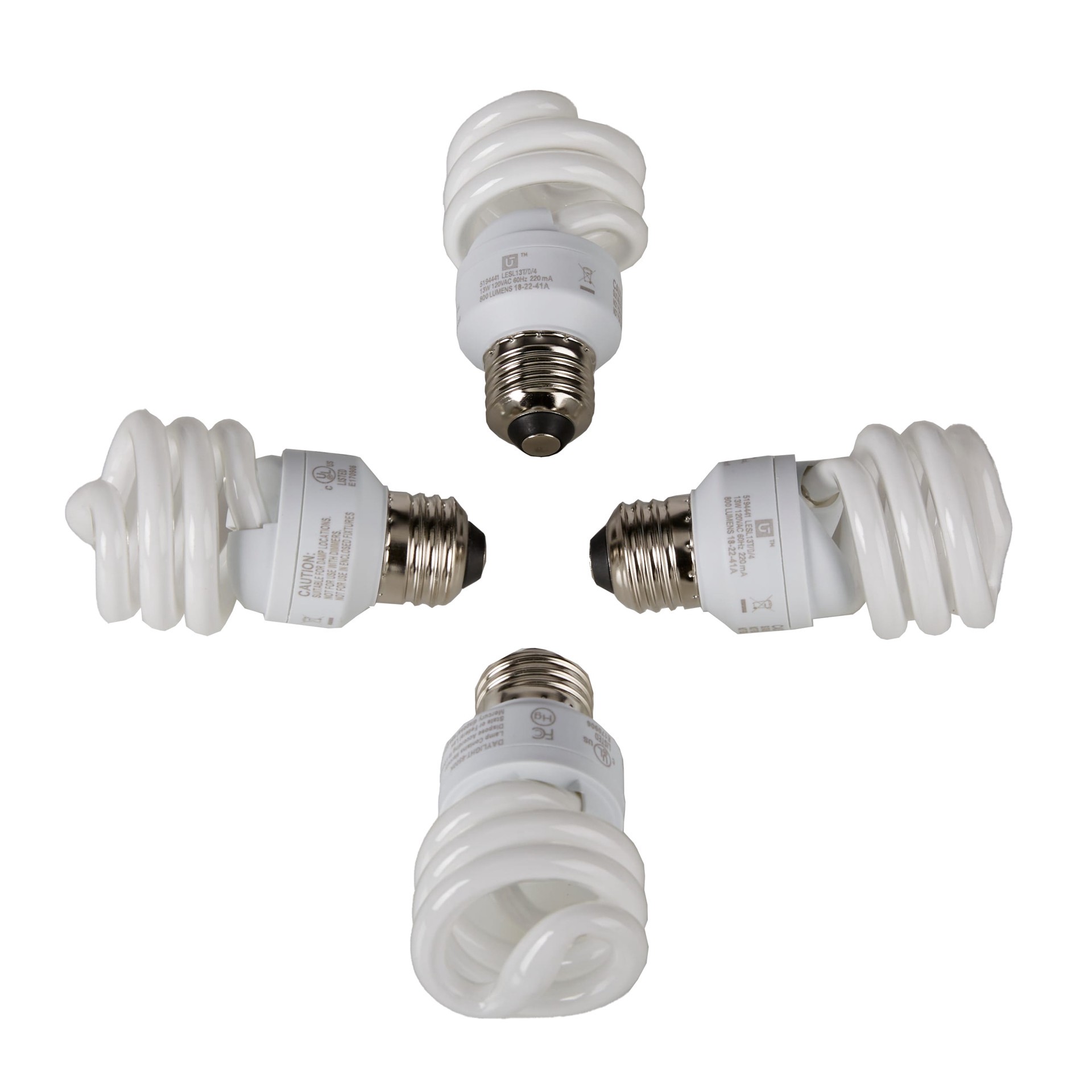 slide 2 of 6, Utilitech 60 -Watt EQ Soft white Medium base (E-26) CFL General purpose Light Bulb 4 -Pack, 1 ct