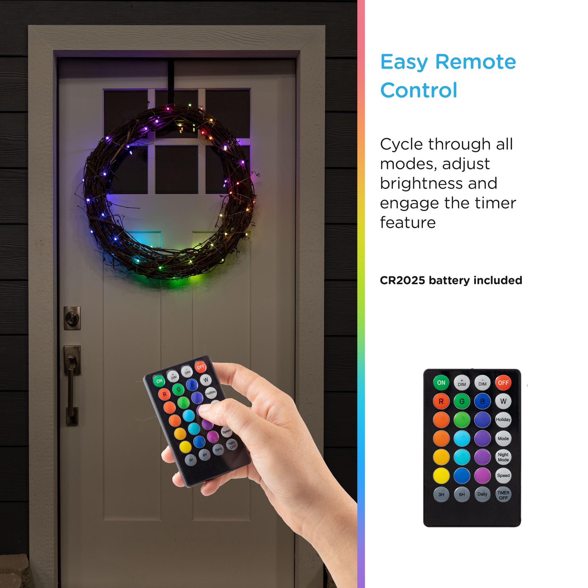 slide 5 of 6, Enbrighten 20-ft Plug-in Silver Indoor String Light with Color changing -Light LED Mini Bulbs with Remote, 1 ct