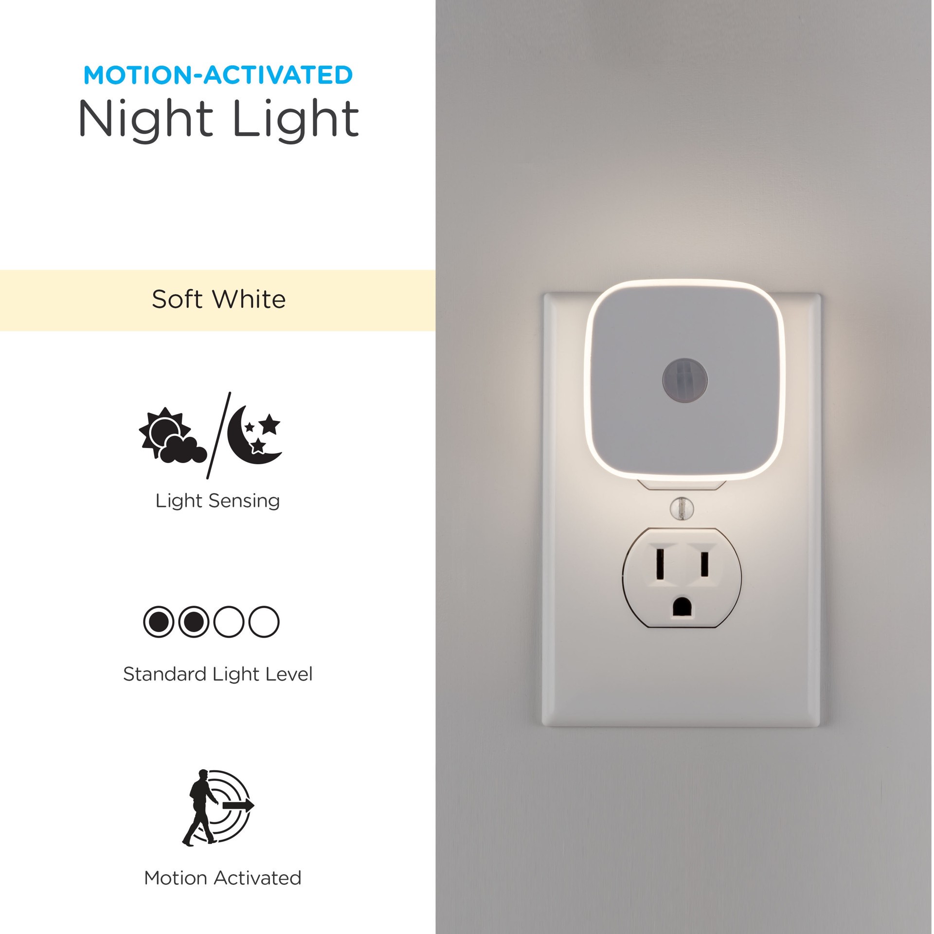 slide 2 of 6, Enbrighten Motion Sensing White LED Auto On/Off Night Light, 1 ct