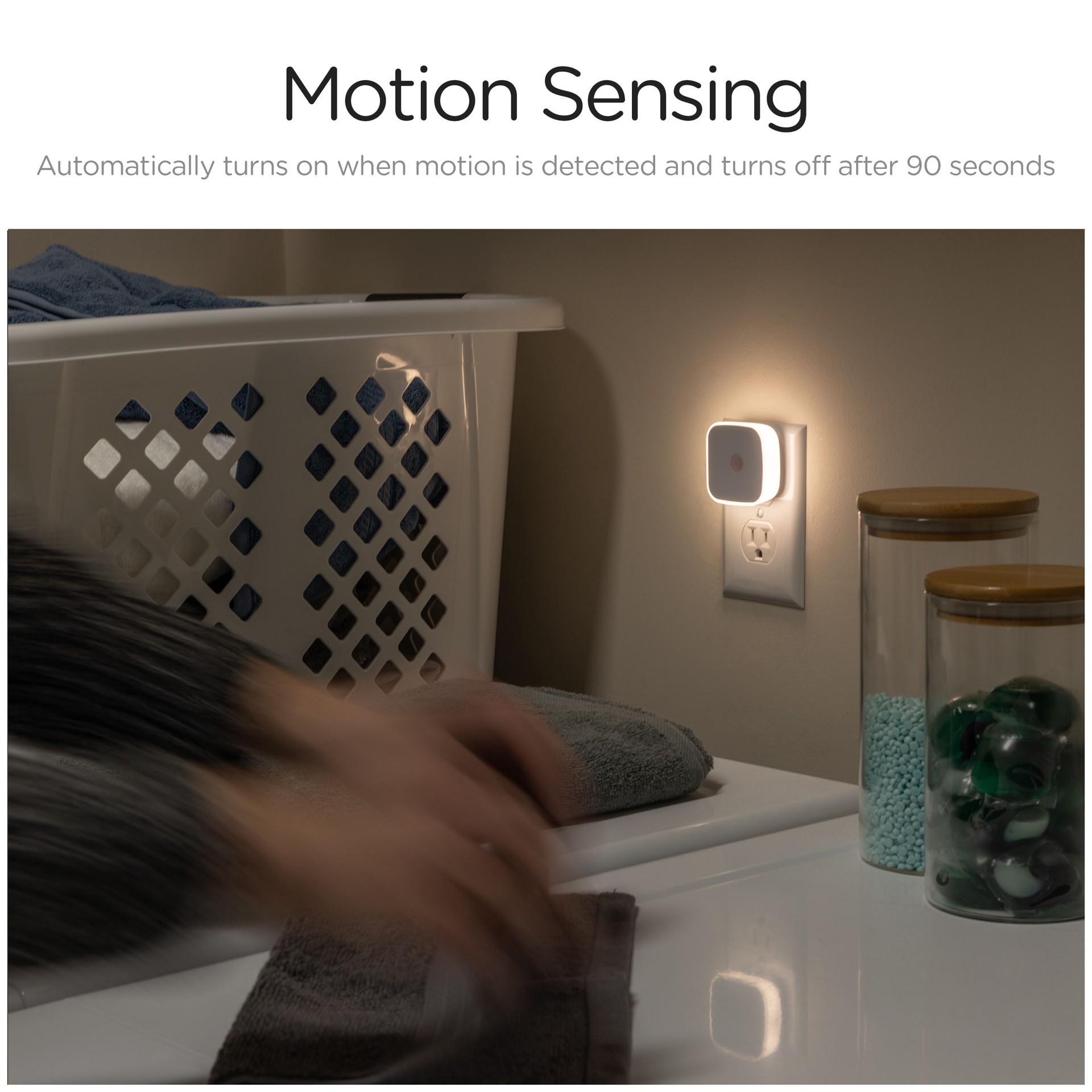slide 6 of 6, Enbrighten Motion Sensing White LED Auto On/Off Night Light, 1 ct