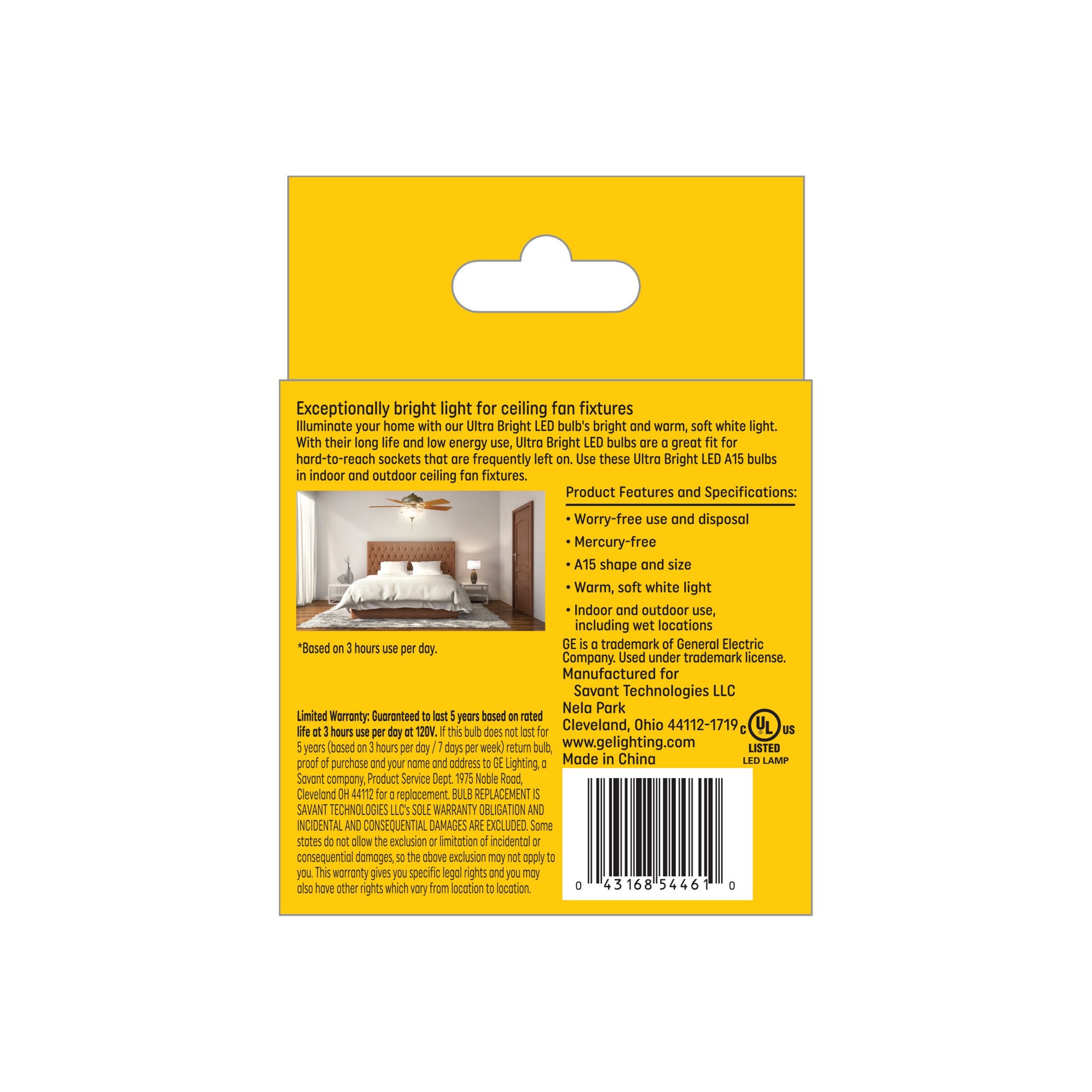 slide 4 of 6, GE Ultra Bright 100 -Watt EQ A15 Soft white Candelabra base (E-12) Dimmable LED General purpose Light Bulb 2 -Pack, 1 ct