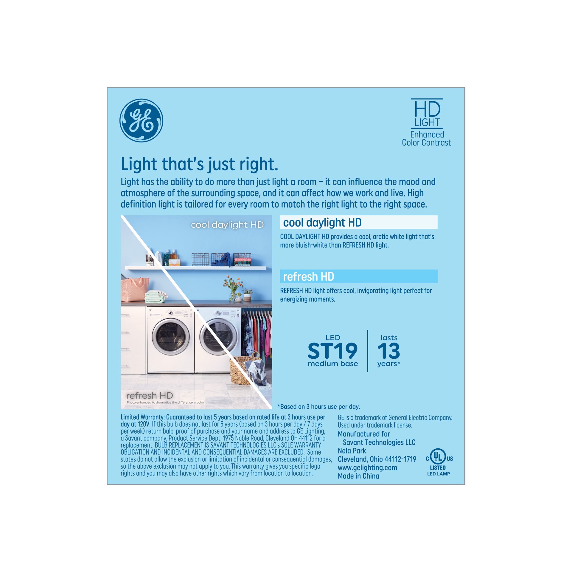 slide 4 of 6, GE Refresh HD 60 -Watt EQ ST19 Cool daylight Medium base (E-26) Dimmable LED Decorative Light Bulb 2 -Pack, 1 ct