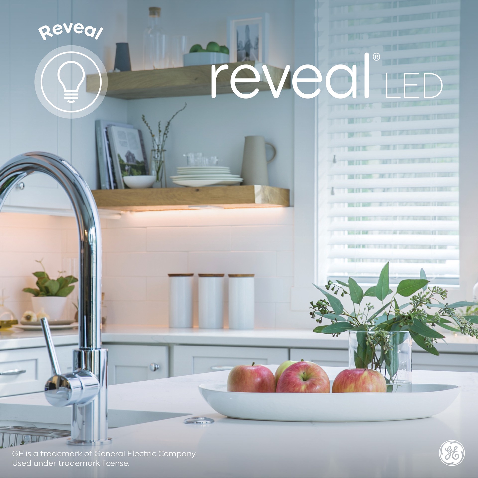 slide 5 of 6, GE Reveal HD 40 -Watt EQ T8 Color-enhancing Candelabra base (E-12) Dimmable LED Decorative Light Bulb 3 -Pack, 1 ct