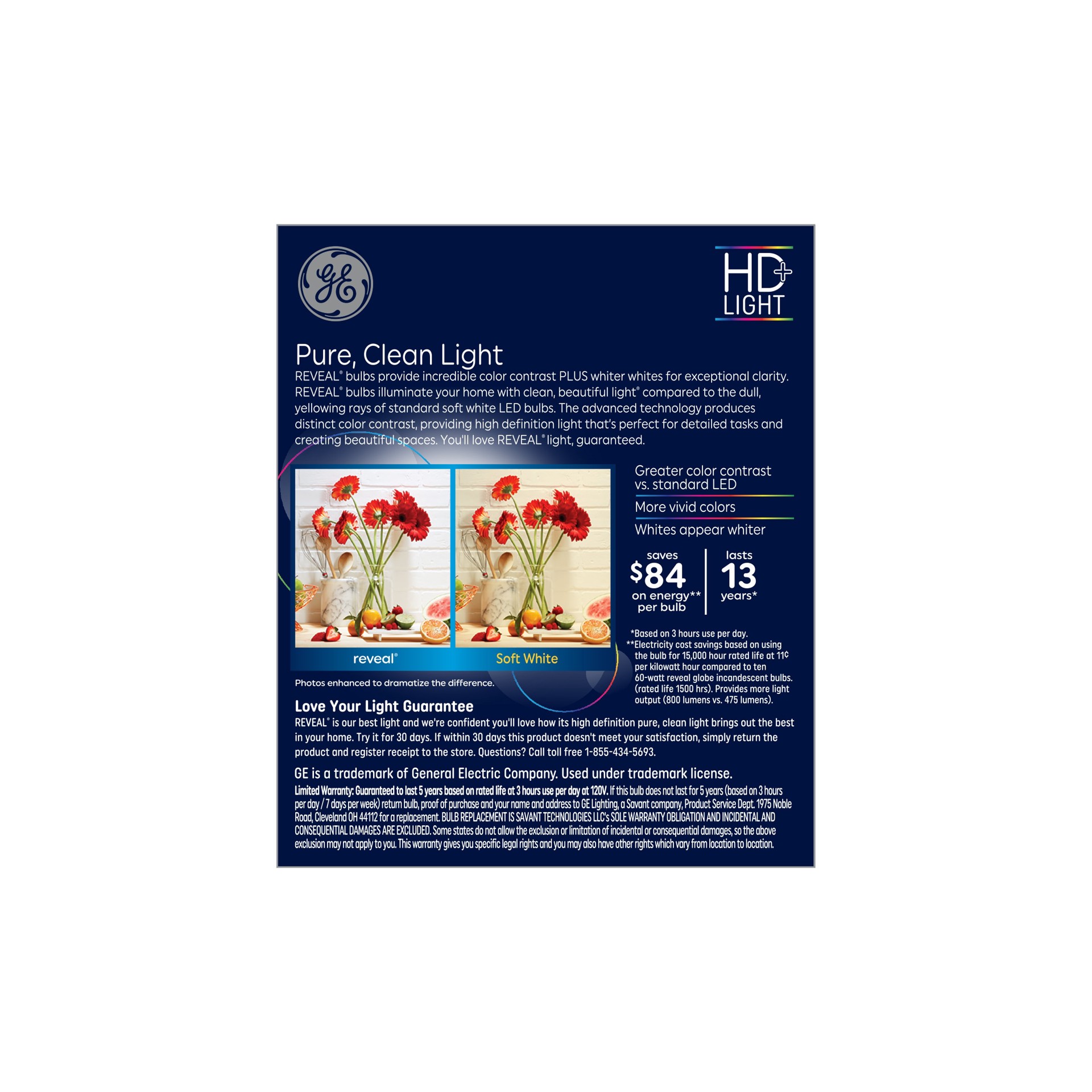 slide 4 of 6, GE Reveal HD 60 -Watt EQ T14 Color-enhancing Medium base (E-26) Dimmable LED Decorative Light Bulb 2 -Pack, 1 ct