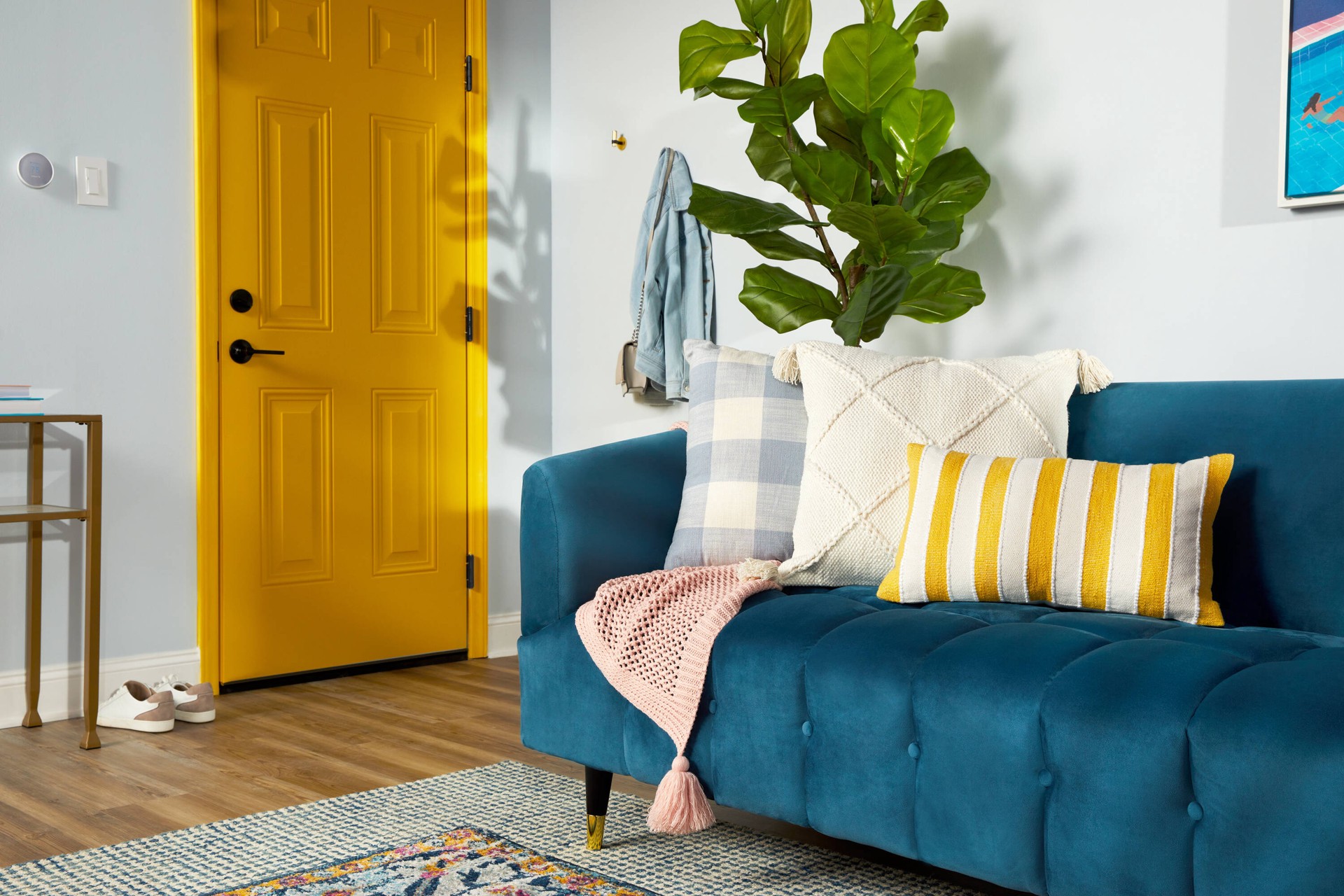 slide 2 of 6, allen + roth 20-in x 20-in Off-white Square Indoor Decorative Pillow, 1 ct