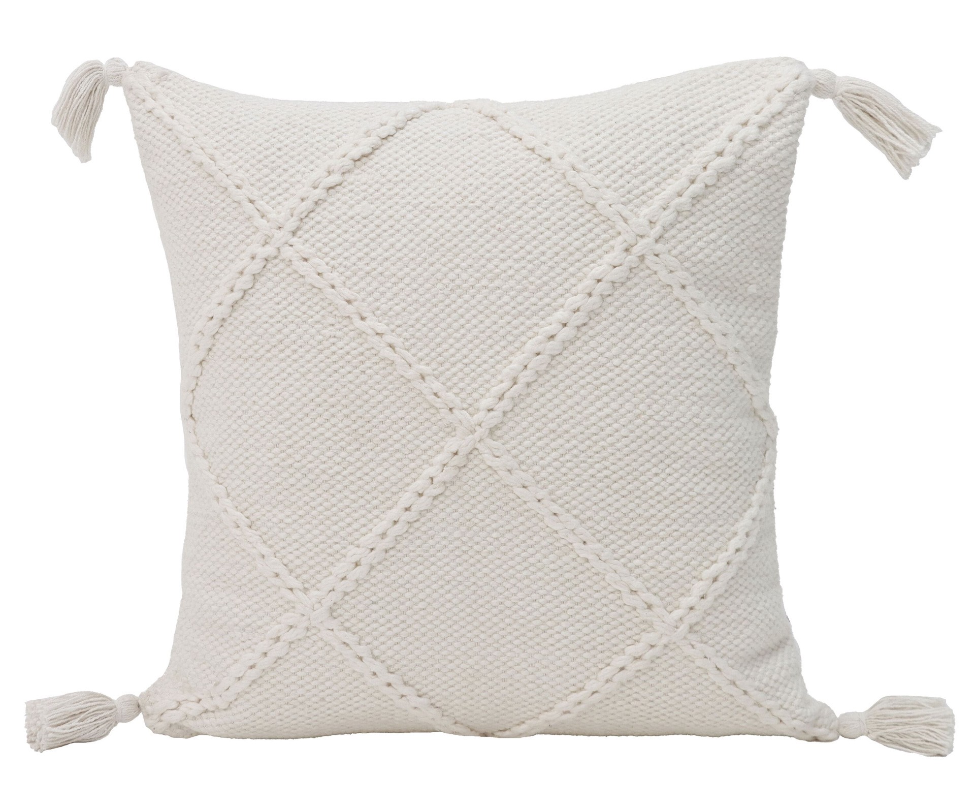 slide 1 of 6, allen + roth 20-in x 20-in Off-white Square Indoor Decorative Pillow, 1 ct