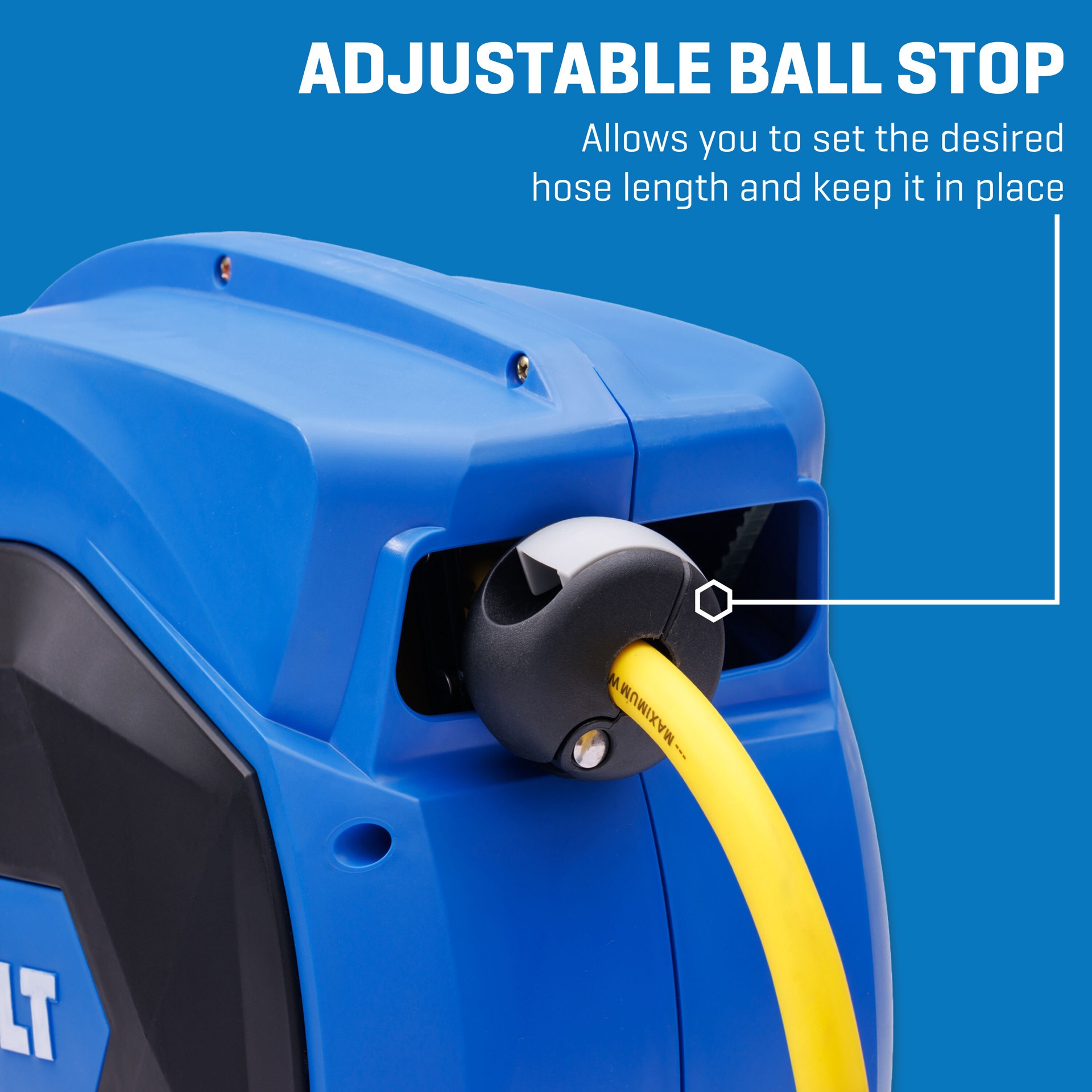 slide 3 of 6, Kobalt Enclosed Retractable Reel w/3/8-in X 50-Ft Poly Hybrid Hose, 1 ct