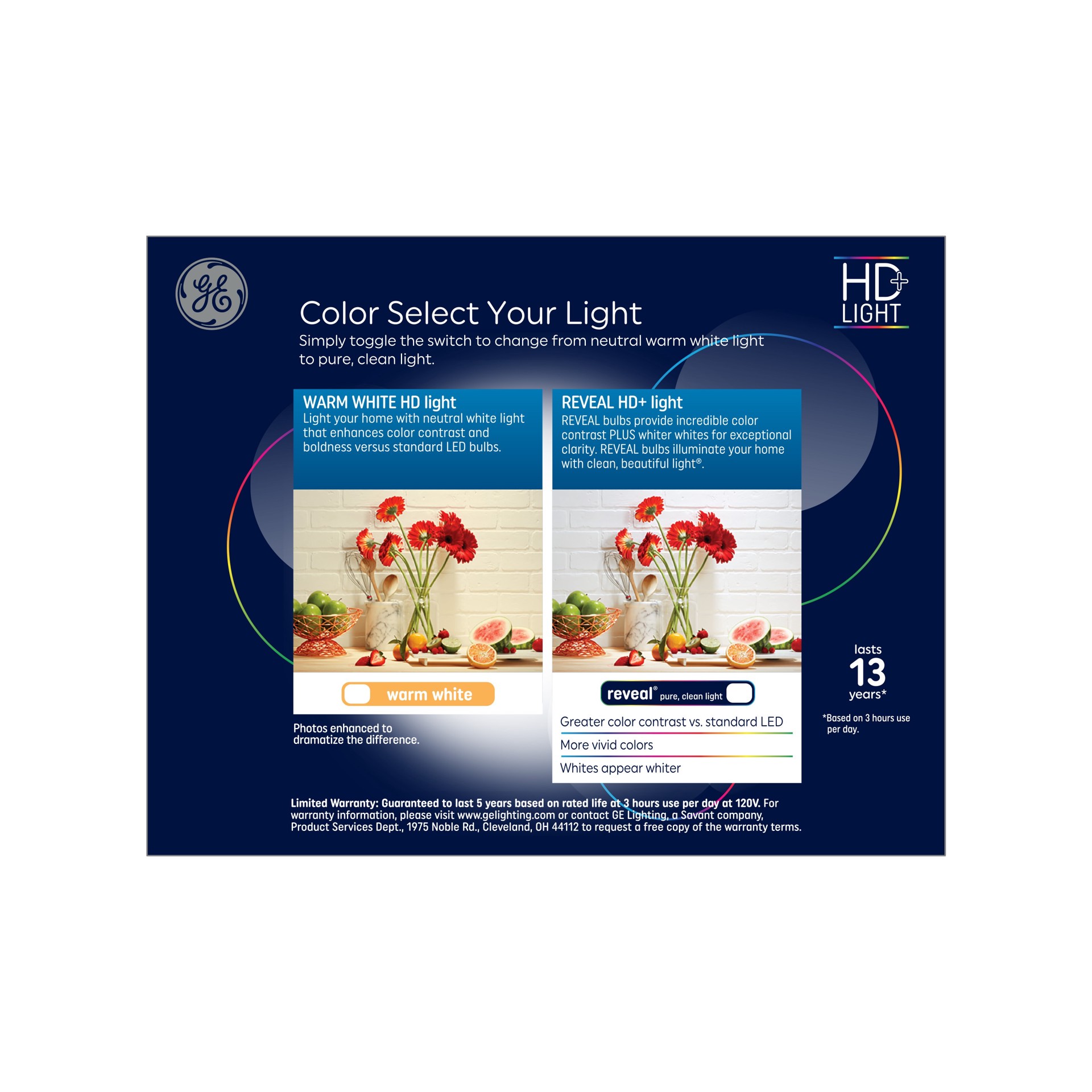 slide 4 of 6, GE 60 -Watt EQ G25 Color-enhancing Dimmable LED Decorative Light Bulb 2 -Pack, 1 ct