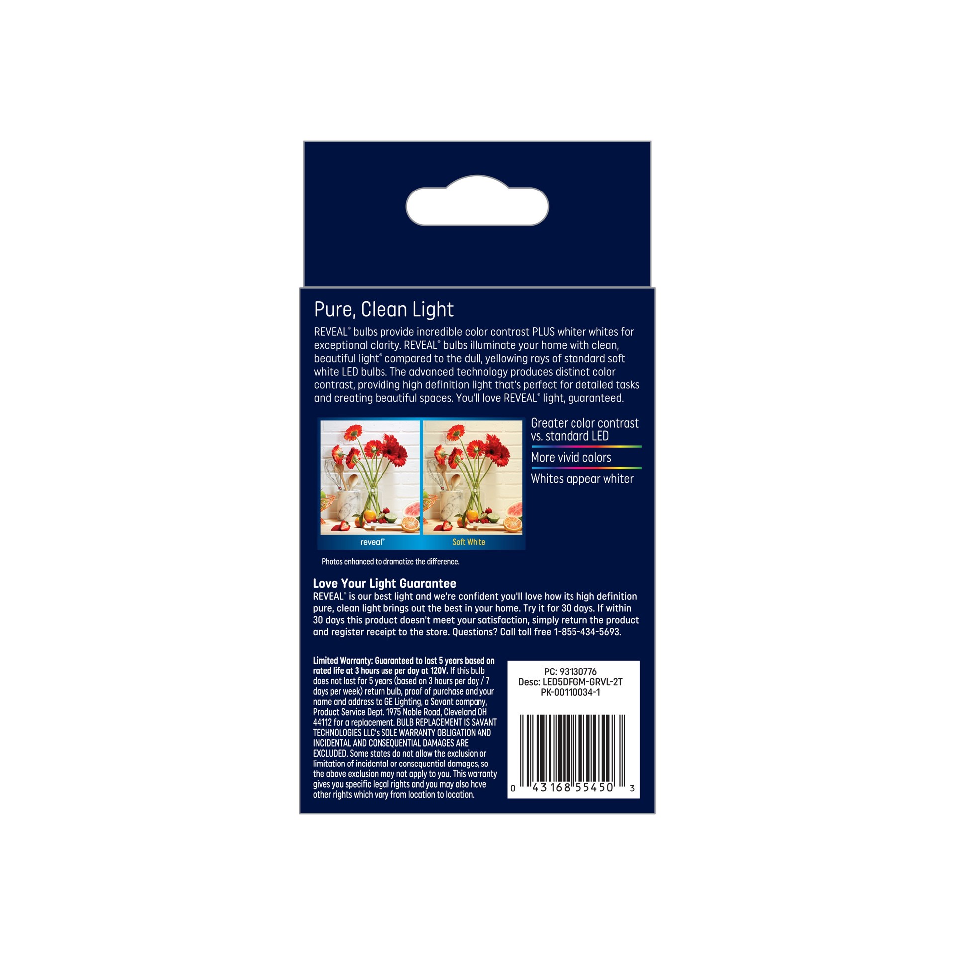 slide 4 of 6, GE 60 -Watt EQ G16.5 Color-enhancing Medium base (E-26) Dimmable LED Decorative Light Bulb 2 -Pack, 1 ct