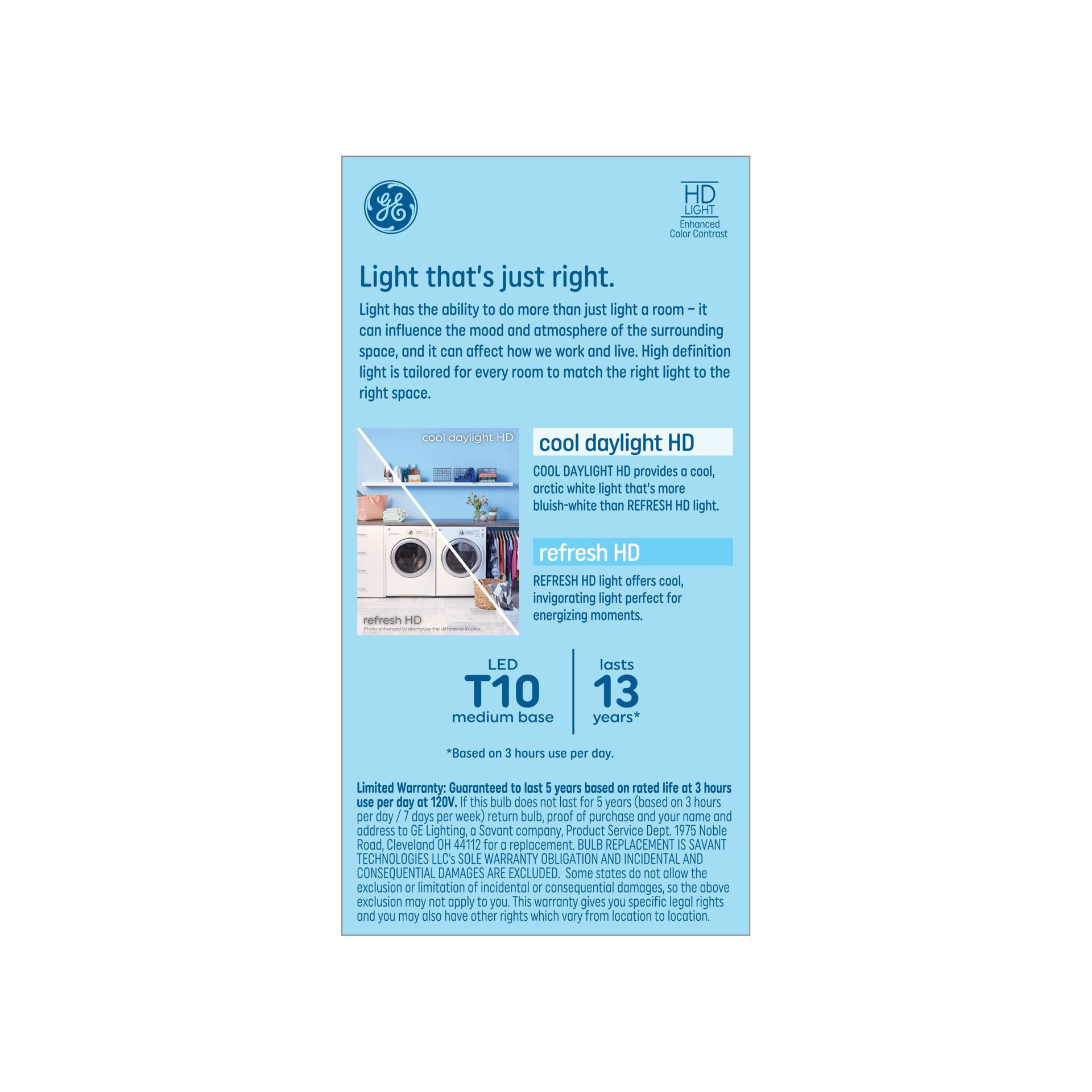 slide 3 of 6, GE 60 -Watt EQ T10 Cool daylight Medium base (E-26) Dimmable LED Decorative Light Bulb 2 -Pack, 1 ct