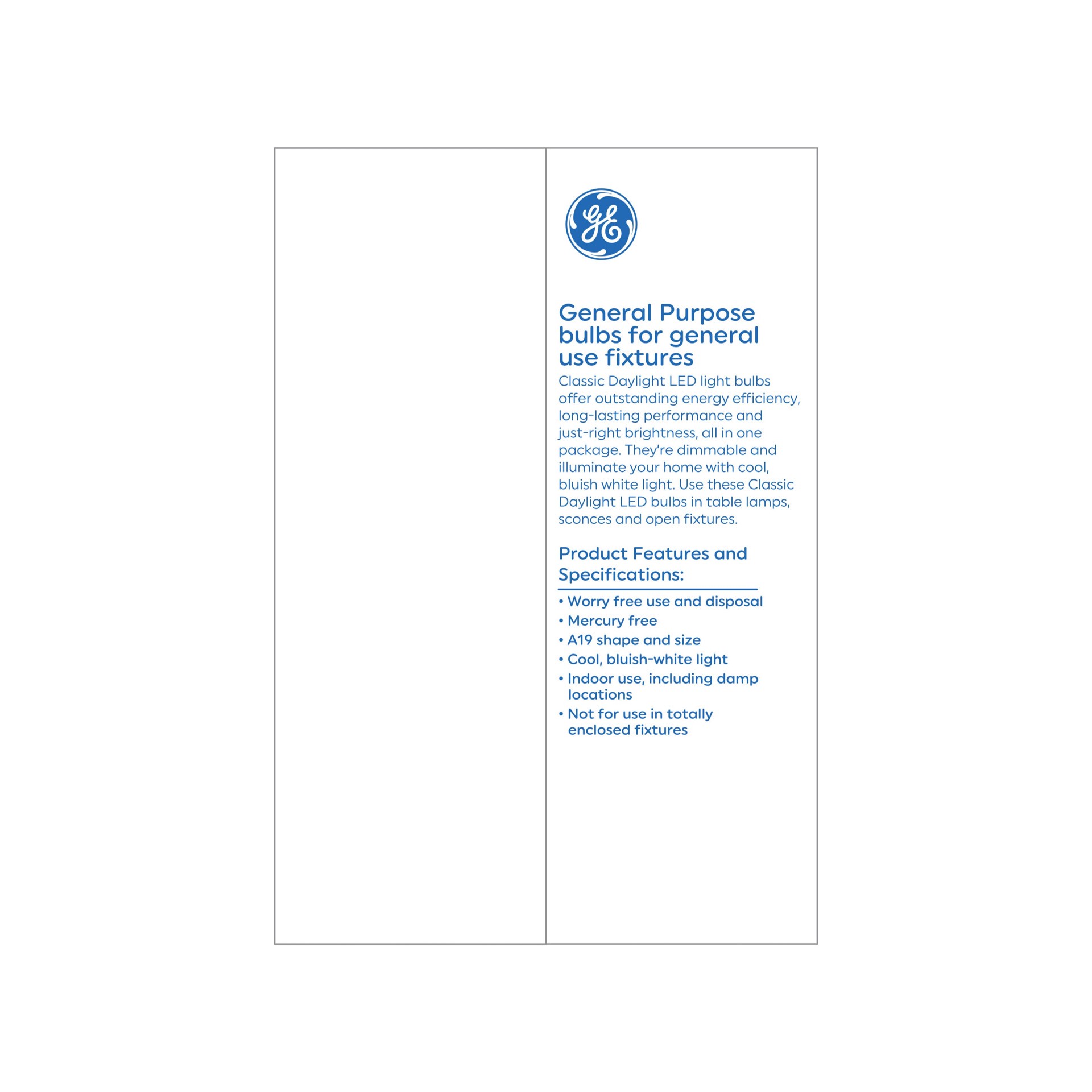 slide 4 of 6, GE 60 -Watt EQ A19 Daylight Dimmable LED General purpose Light Bulb 4 -Pack, 1 ct