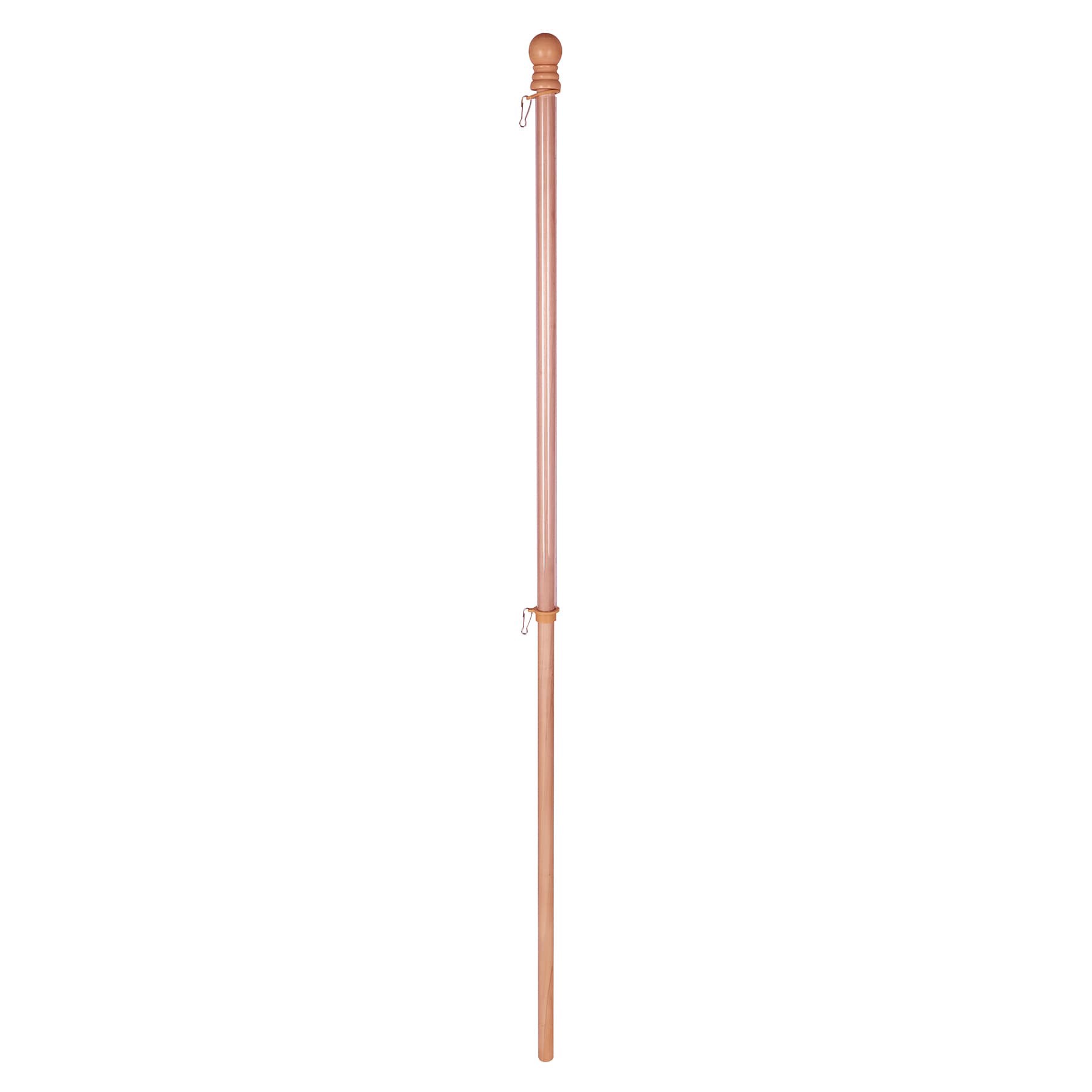 slide 1 of 4, Style Selections 5-ft Natural wood Wood House Flag Pole, 1 ct