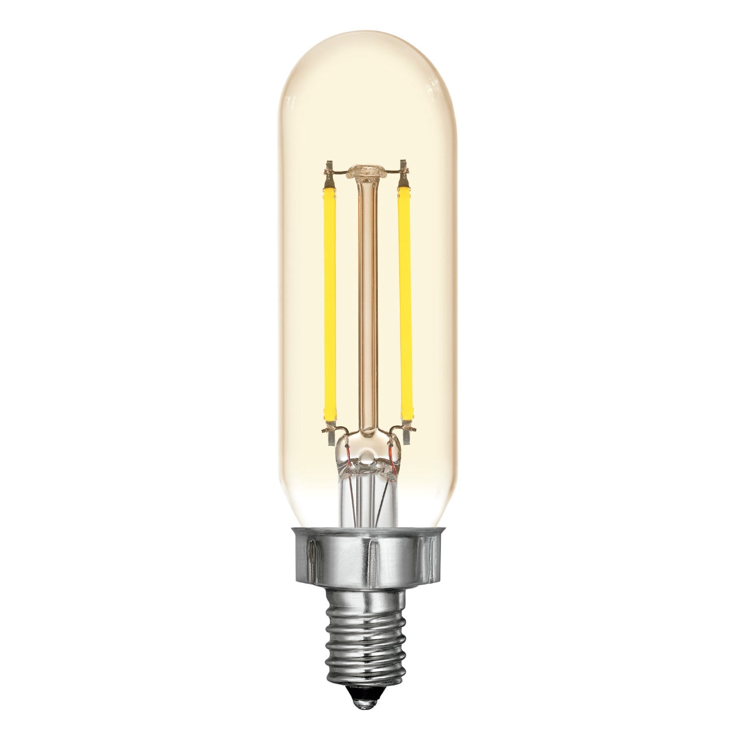 slide 3 of 6, GE Vintage Amber Glass 25 -Watt EQ T8 Warm candlelight Candelabra base (E-12) Dimmable LED Decorative Light Bulb, 1 ct